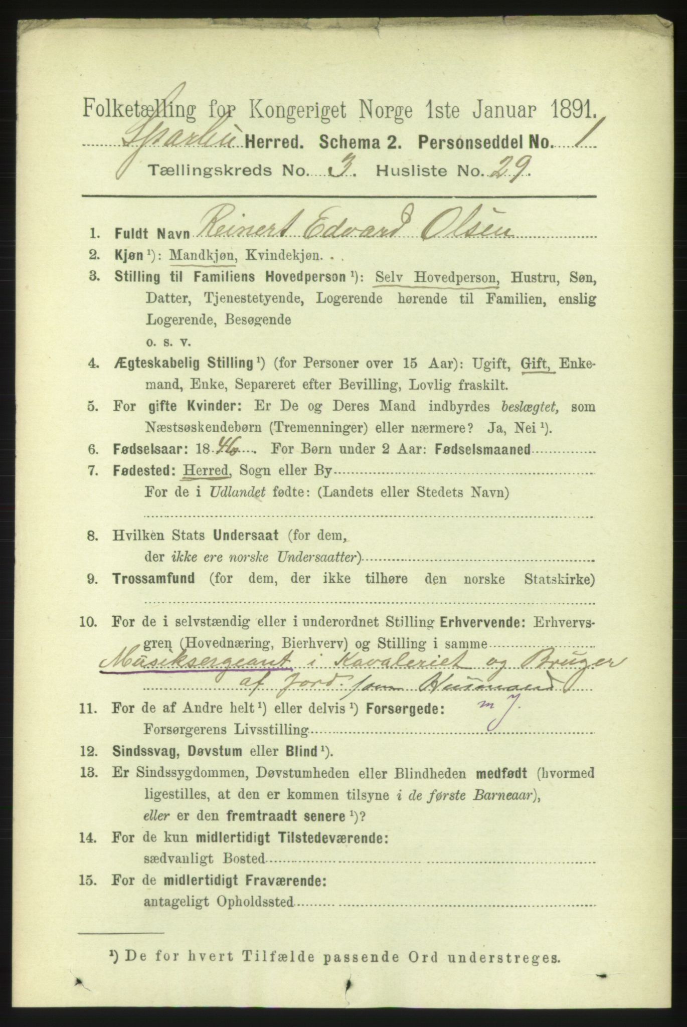 RA, 1891 census for 1731 Sparbu, 1891, p. 1019