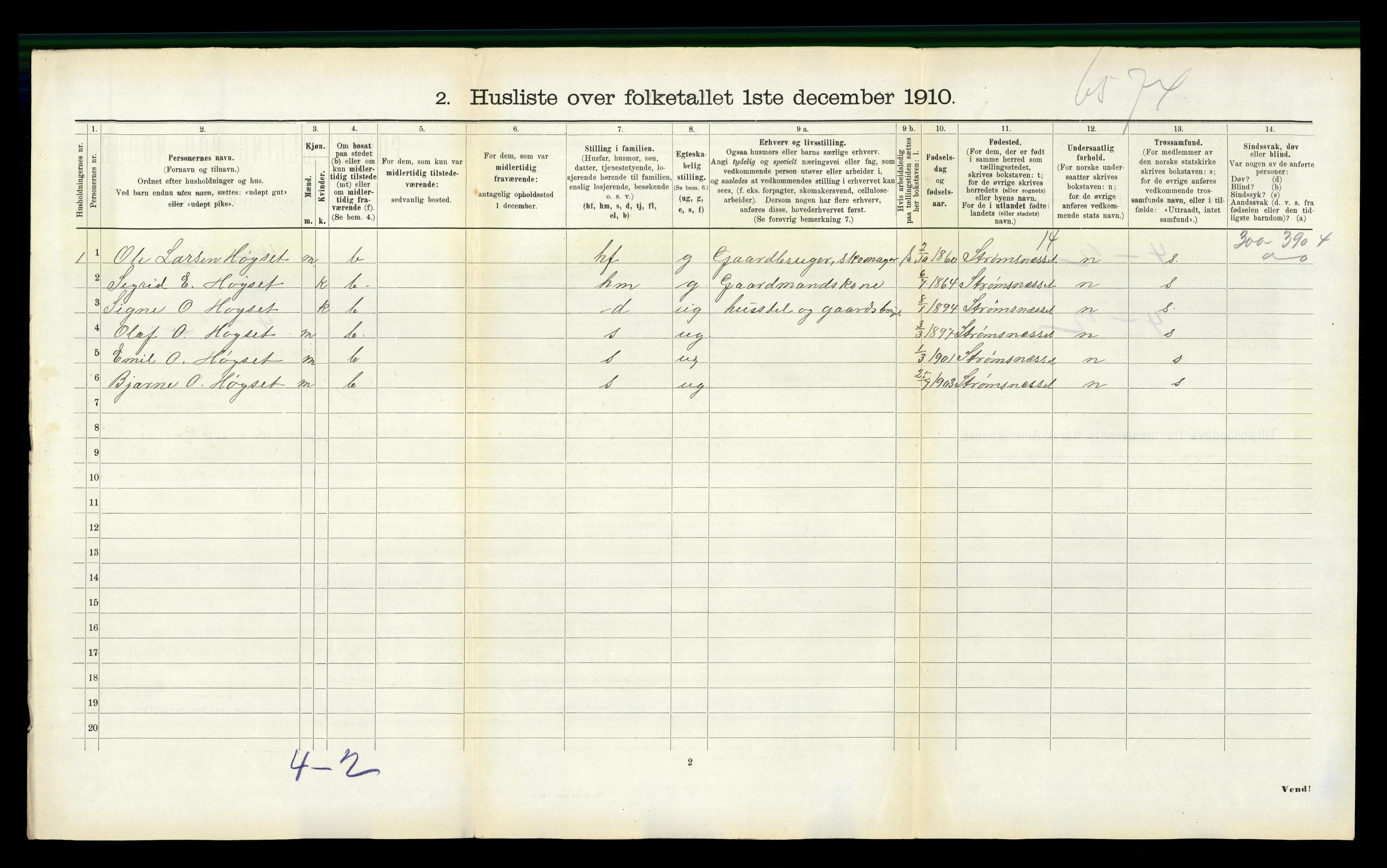 RA, 1910 census for Gjemnes, 1910, p. 176