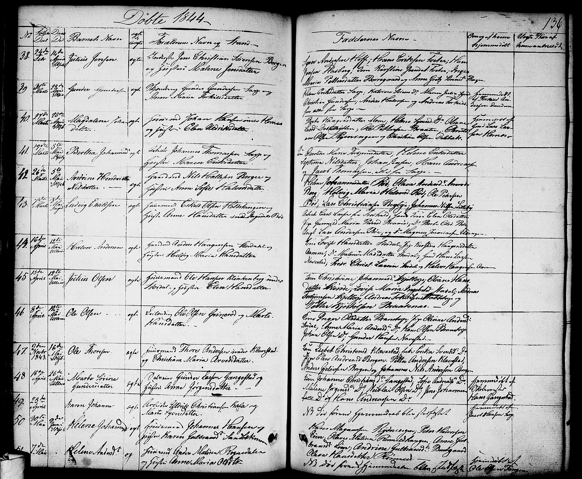 Skjeberg prestekontor Kirkebøker, AV/SAO-A-10923/F/Fa/L0005: Parish register (official) no. I 5, 1830-1845, p. 136