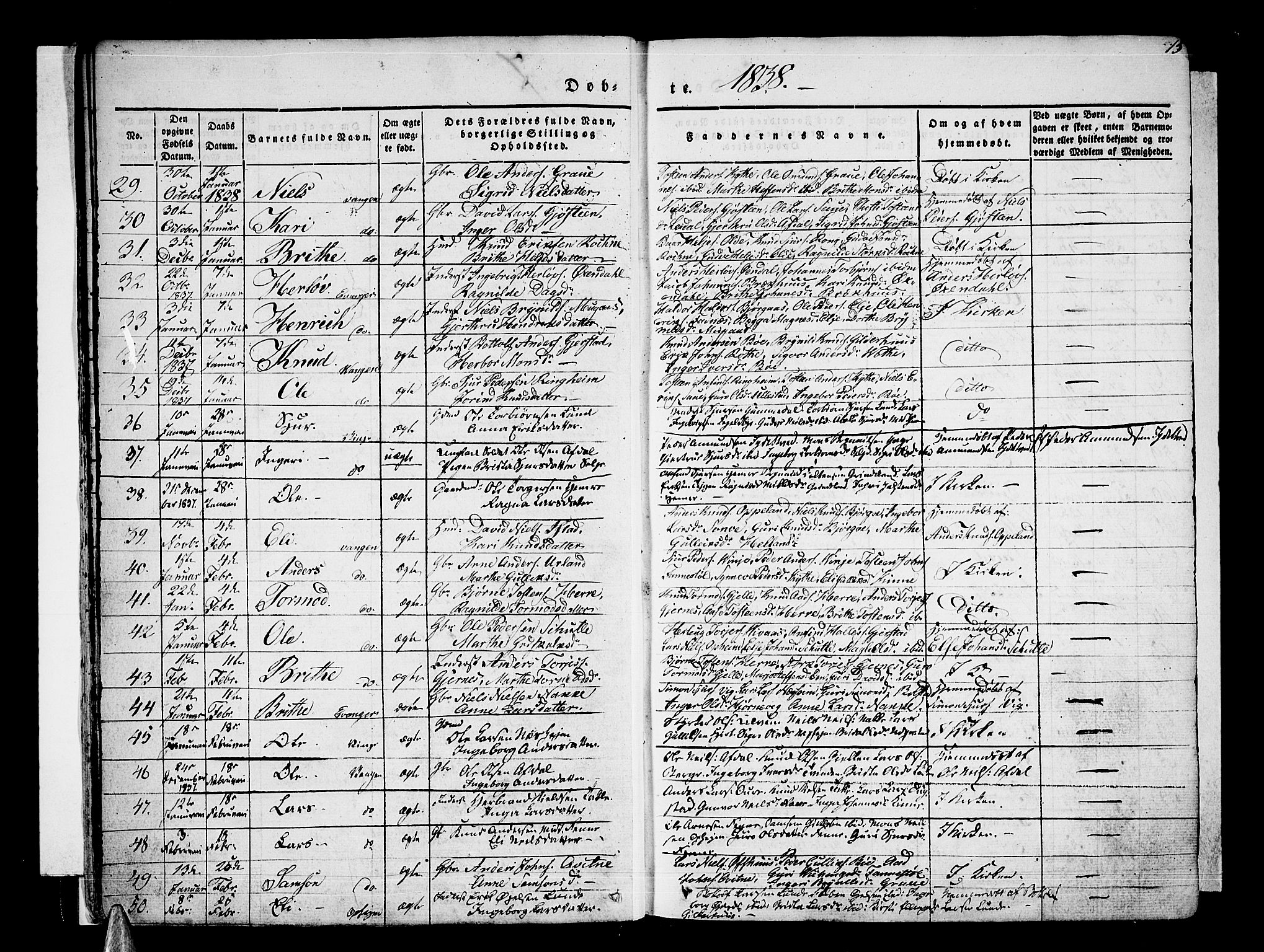 Voss sokneprestembete, SAB/A-79001/H/Haa: Parish register (official) no. A 13, 1836-1851, p. 15