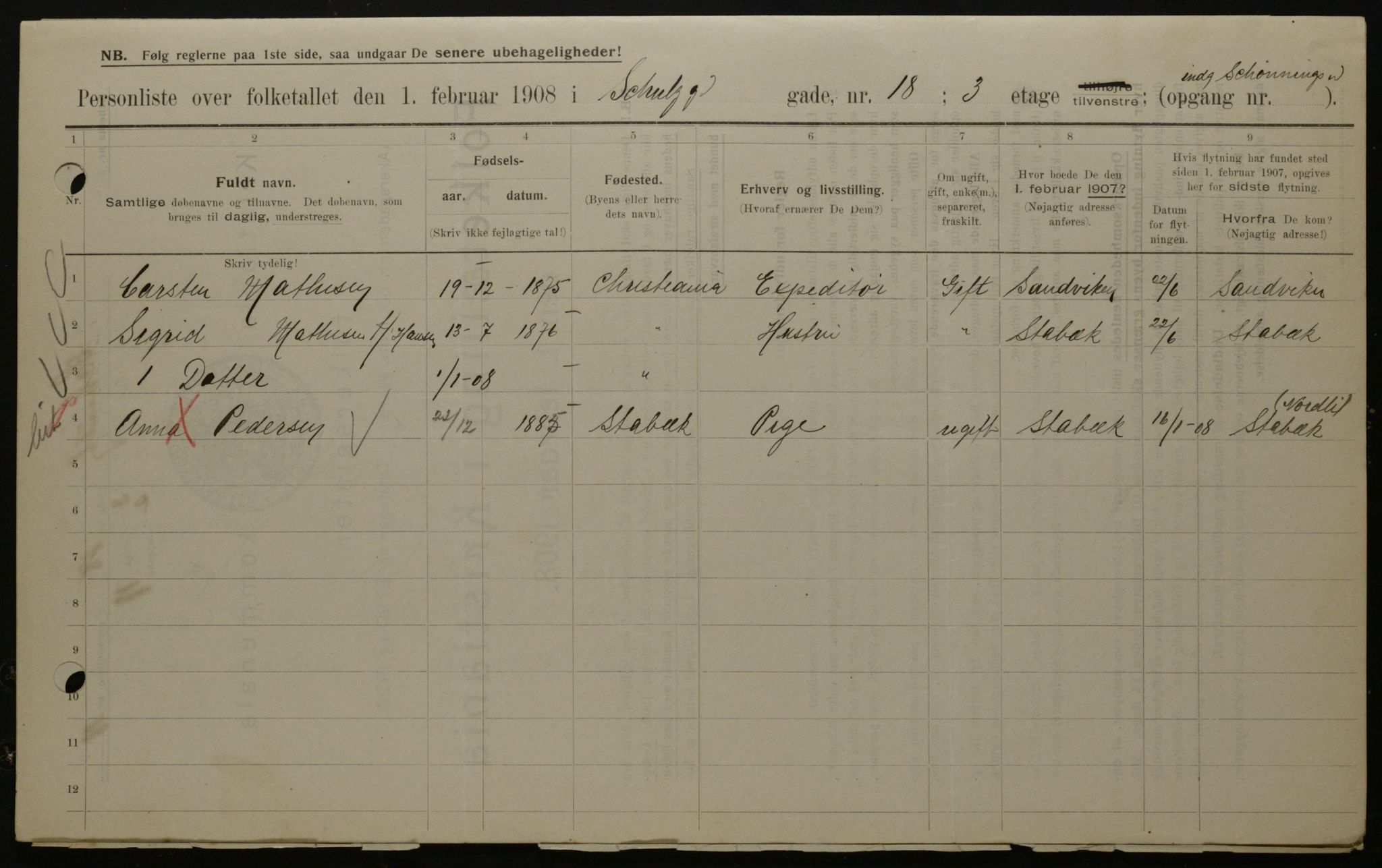 OBA, Municipal Census 1908 for Kristiania, 1908, p. 81756