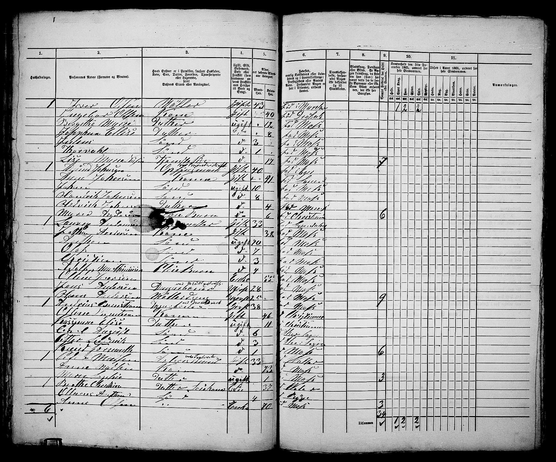 RA, 1865 census for Moss/Moss, 1865, p. 109