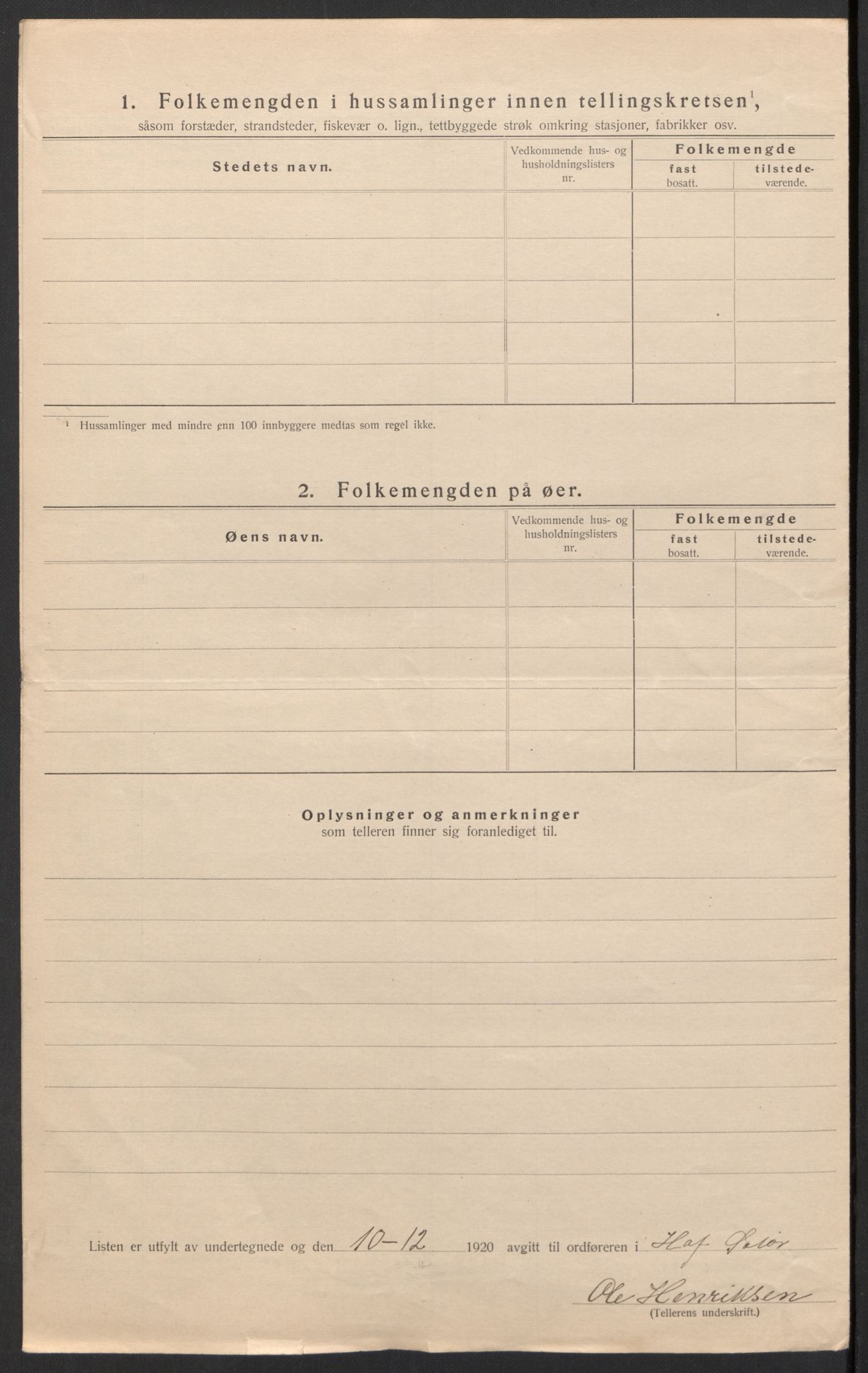 SAH, 1920 census for Hof, 1920, p. 32