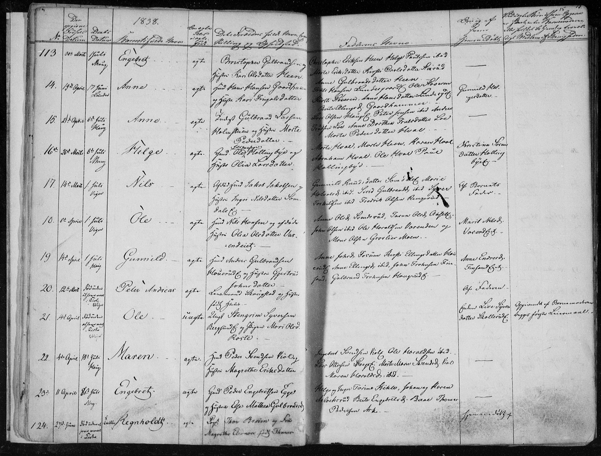 Norderhov kirkebøker, SAKO/A-237/F/Fa/L0010: Parish register (official) no. 10, 1837-1847, p. 15