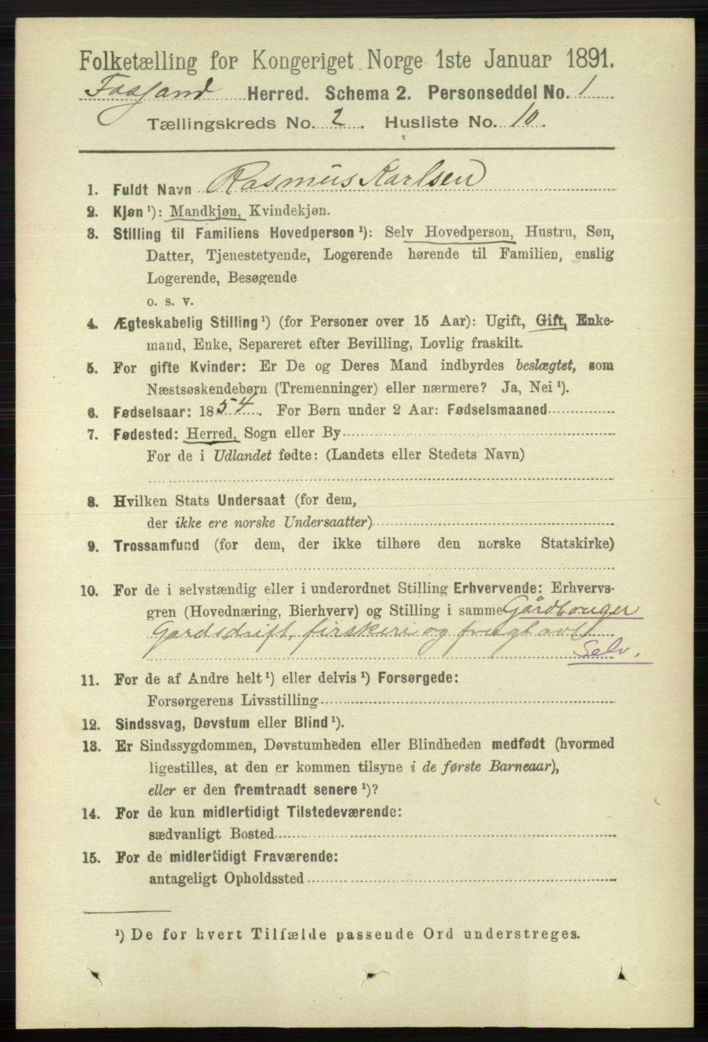 RA, 1891 census for 1129 Forsand, 1891, p. 247