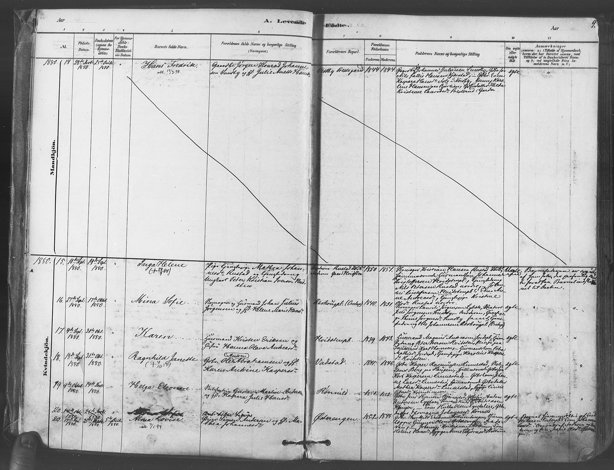 Vestby prestekontor Kirkebøker, AV/SAO-A-10893/F/Fa/L0009: Parish register (official) no. I 9, 1878-1900, p. 9