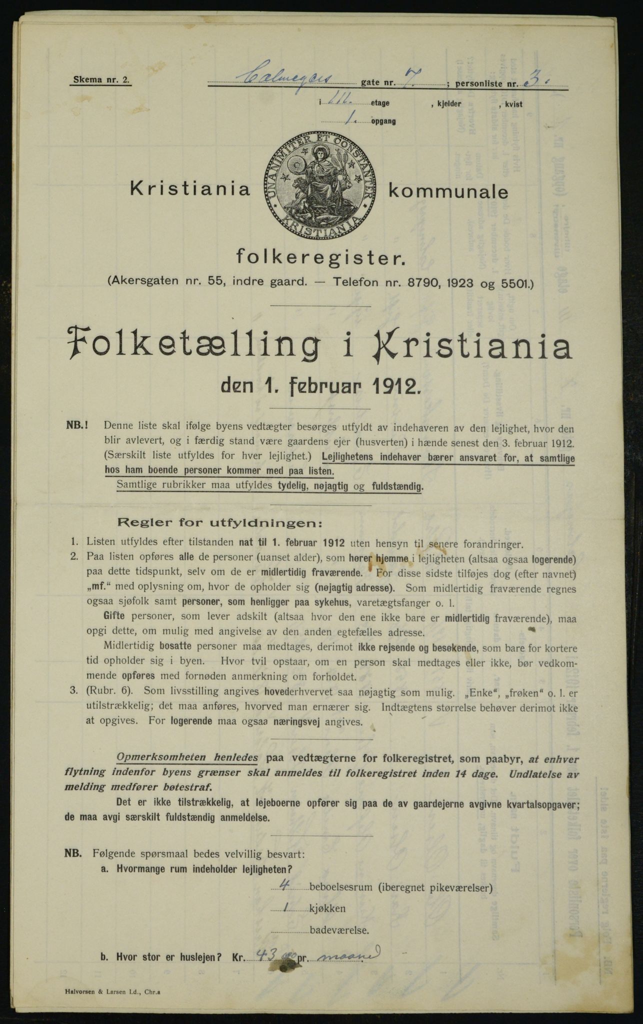 OBA, Municipal Census 1912 for Kristiania, 1912, p. 11266