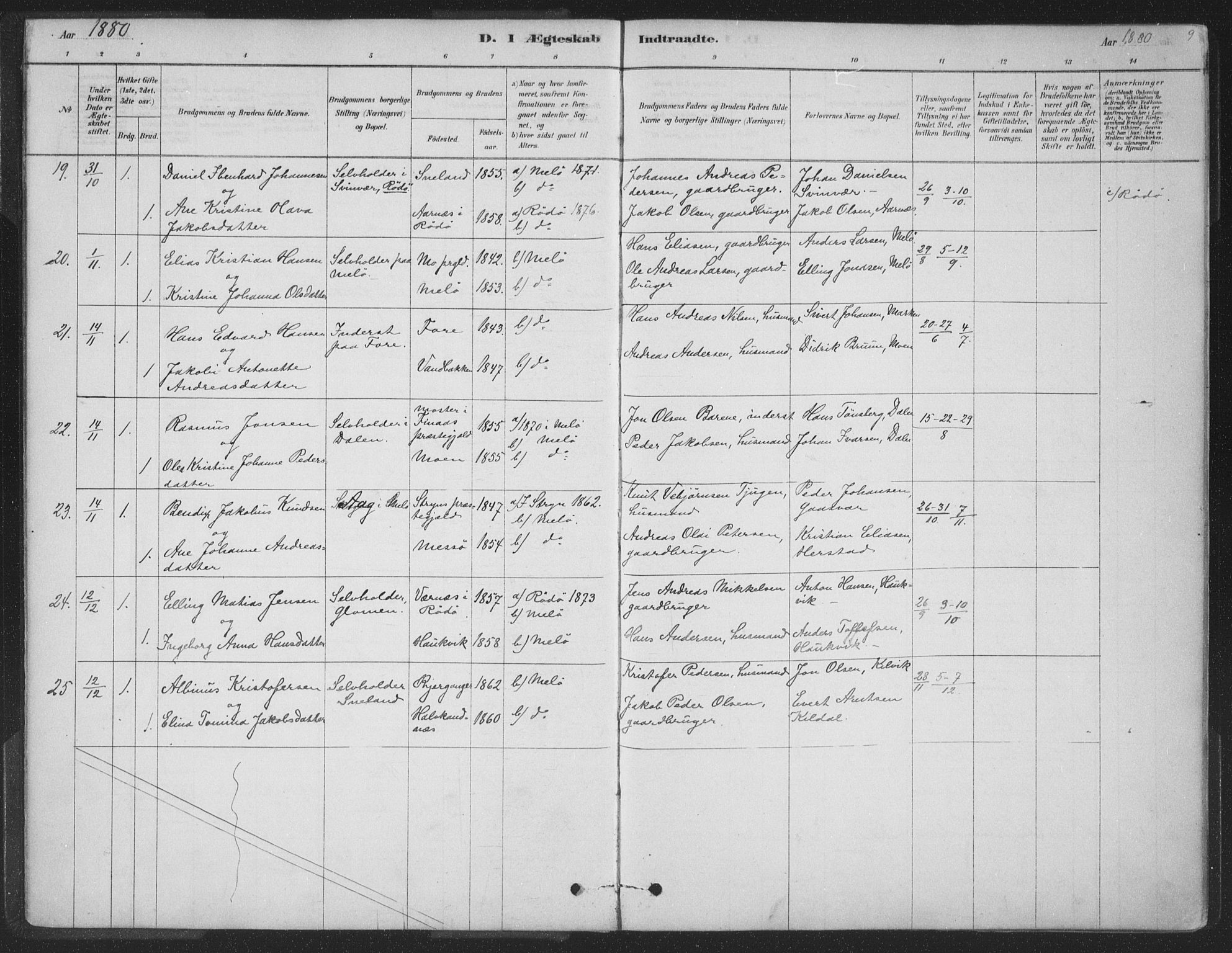 Ministerialprotokoller, klokkerbøker og fødselsregistre - Nordland, AV/SAT-A-1459/843/L0627: Parish register (official) no. 843A02, 1878-1908, p. 9