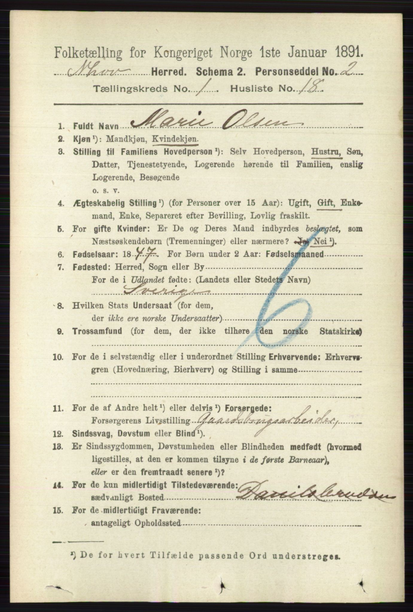 RA, 1891 census for 0613 Norderhov, 1891, p. 213