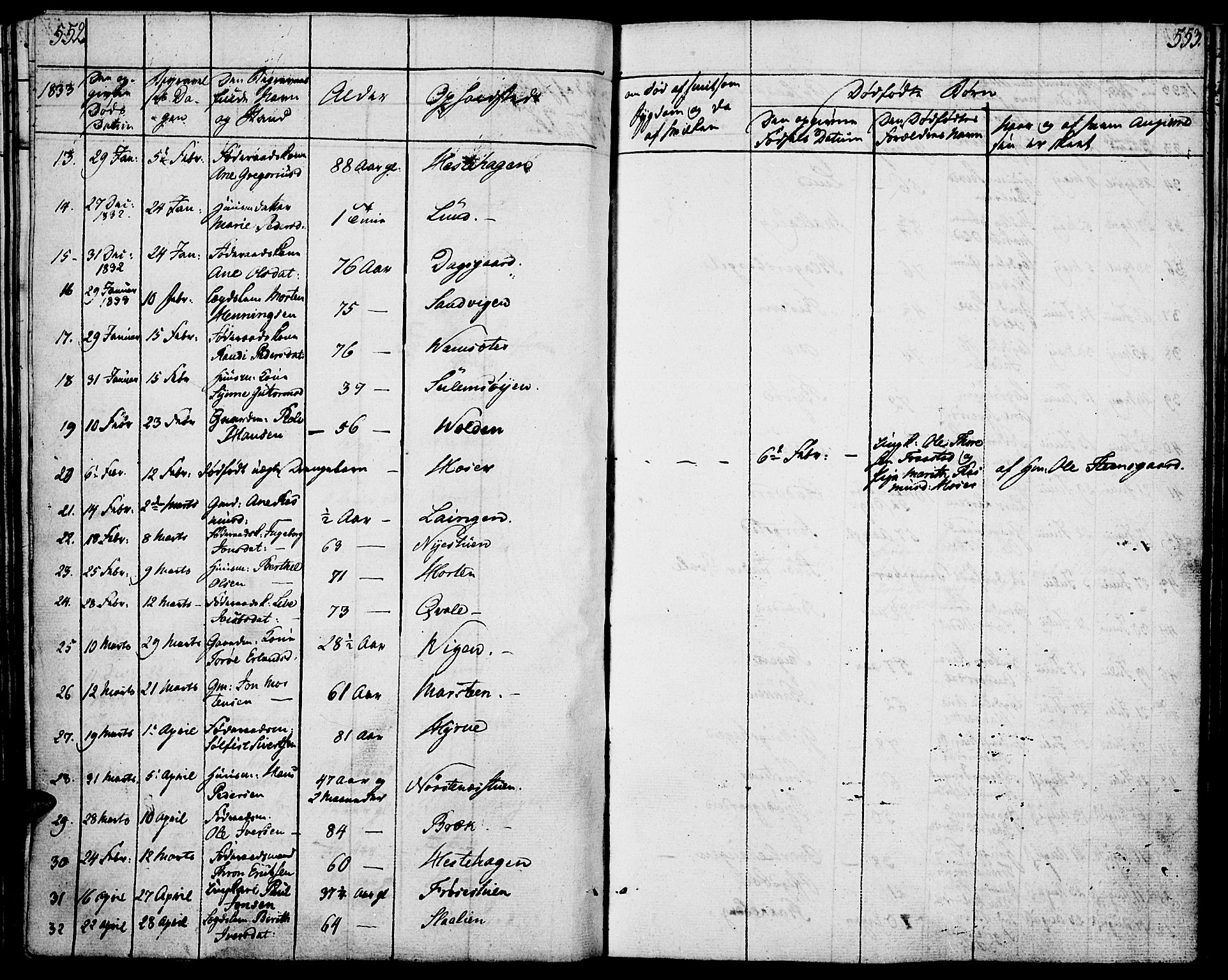 Lom prestekontor, SAH/PREST-070/K/L0005: Parish register (official) no. 5, 1825-1837, p. 552-553
