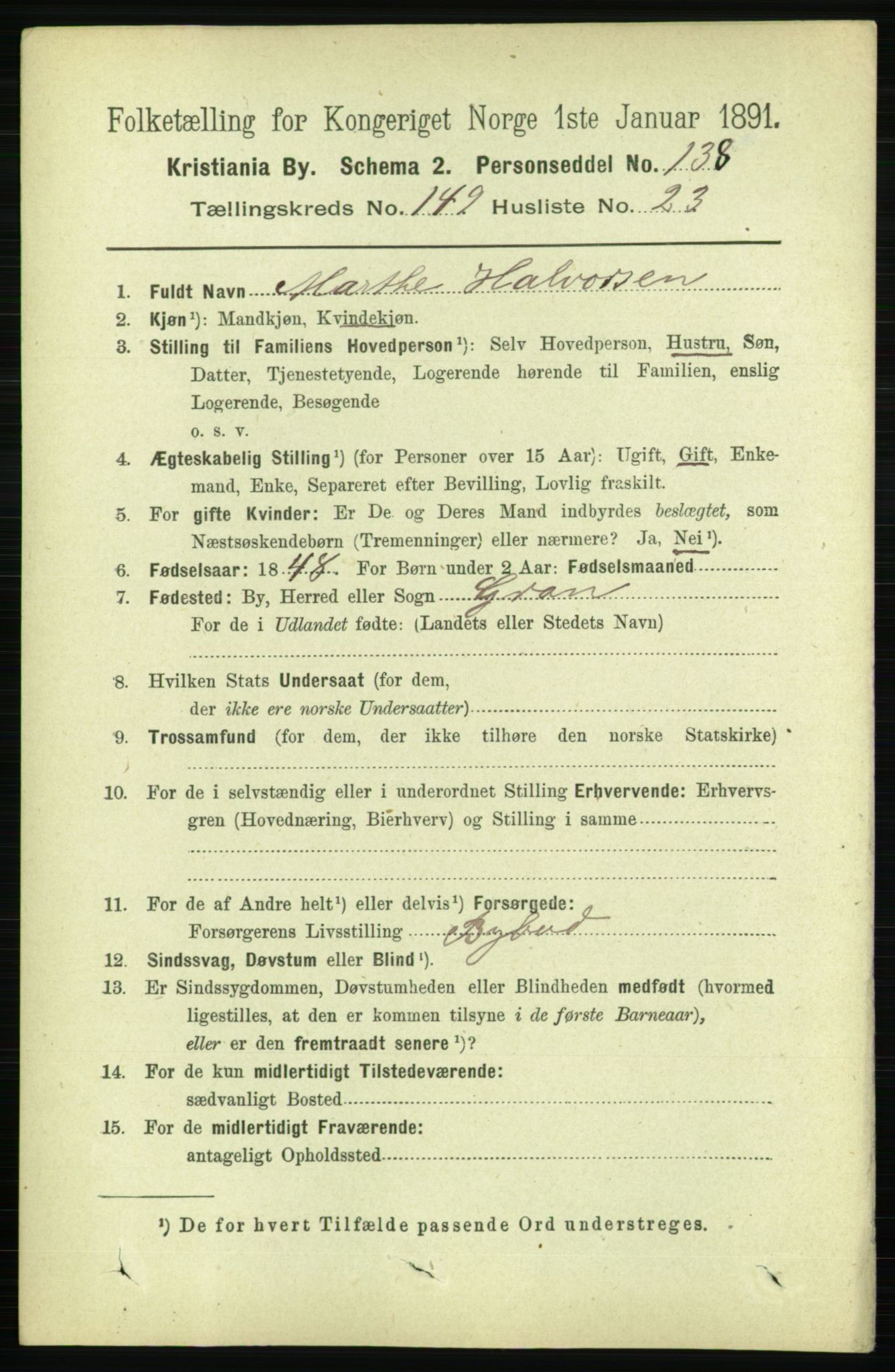 RA, 1891 census for 0301 Kristiania, 1891, p. 83747