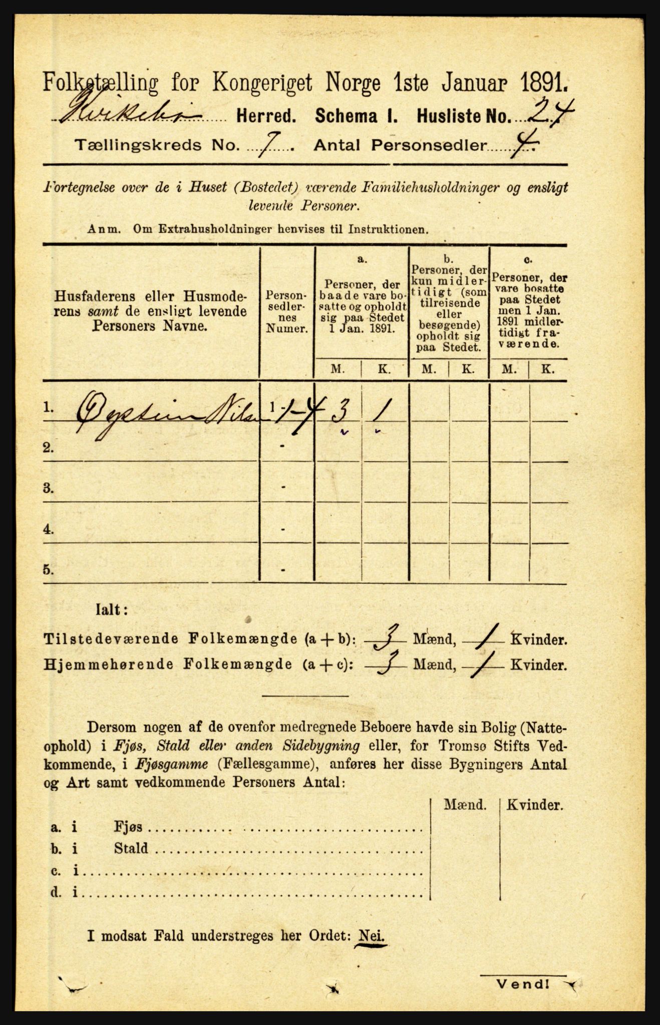 RA, 1891 census for 1416 Kyrkjebø, 1891, p. 1829