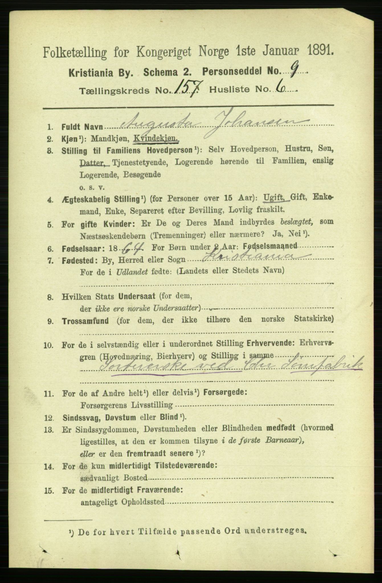 RA, 1891 census for 0301 Kristiania, 1891, p. 89317