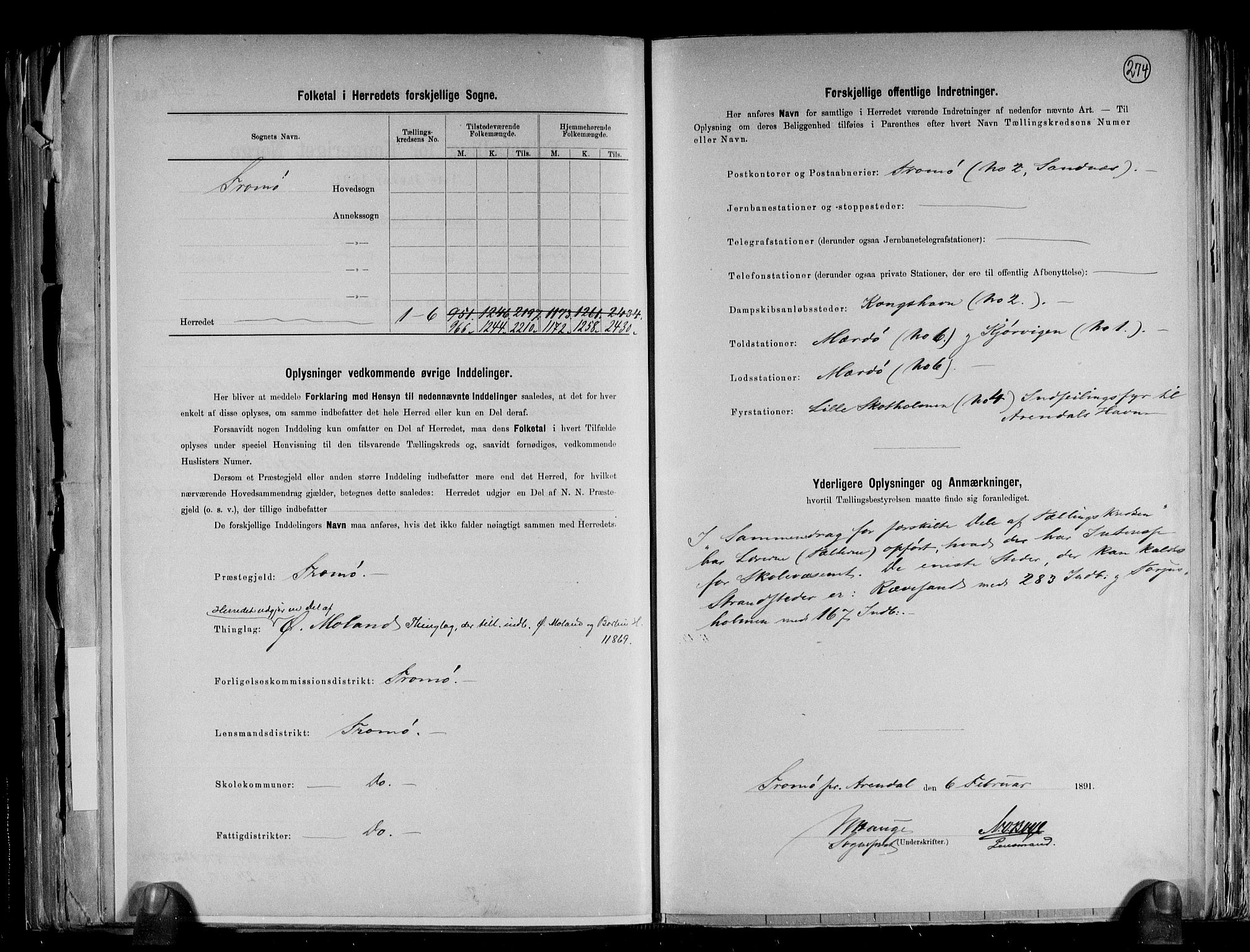 RA, 1891 census for 0921 Tromøy, 1891, p. 3