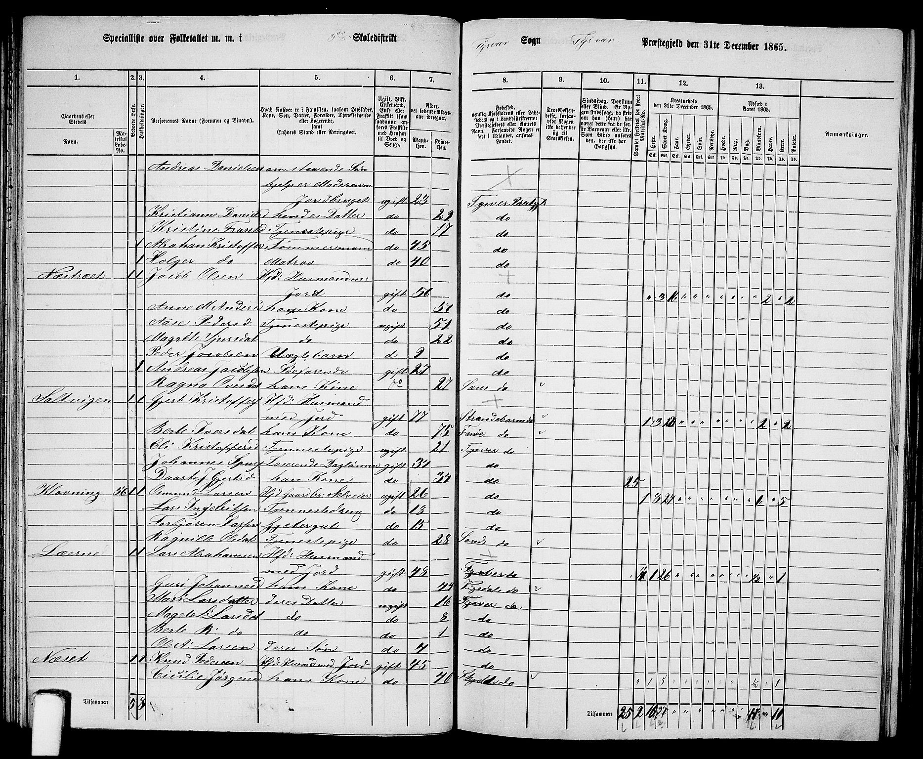 RA, 1865 census for Tysvær, 1865, p. 51