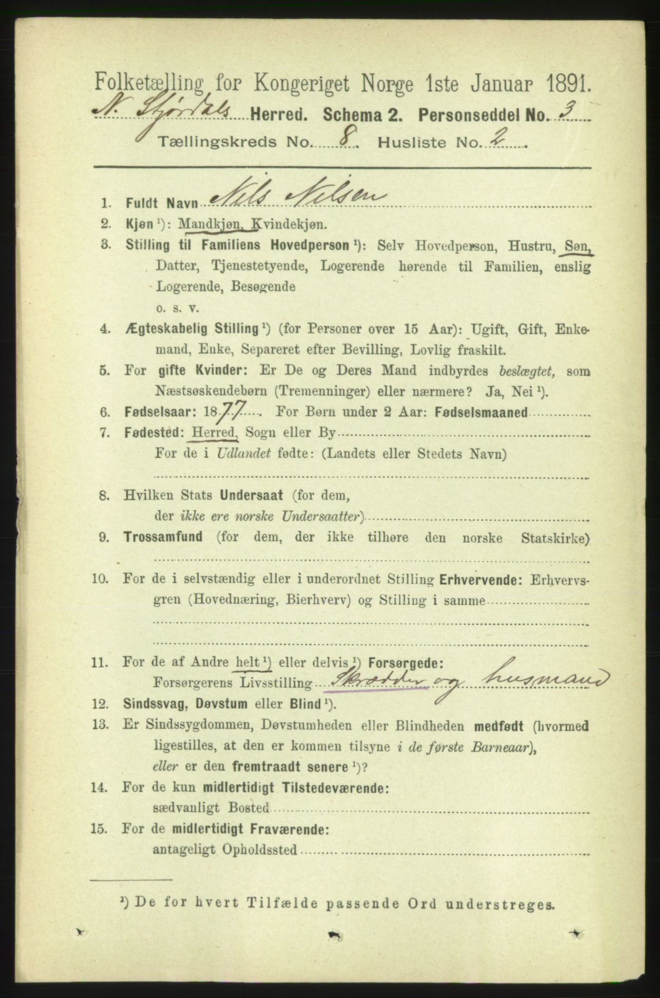 RA, 1891 census for 1714 Nedre Stjørdal, 1891, p. 3886