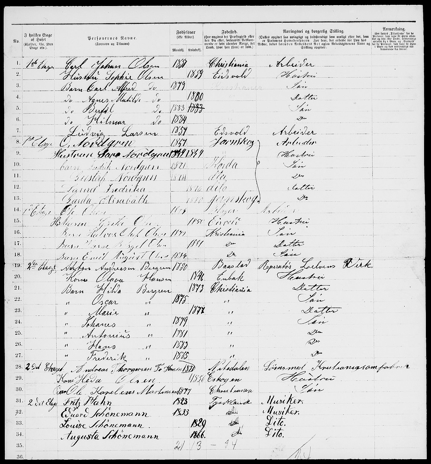 RA, 1885 census for 0301 Kristiania, 1885, p. 8146
