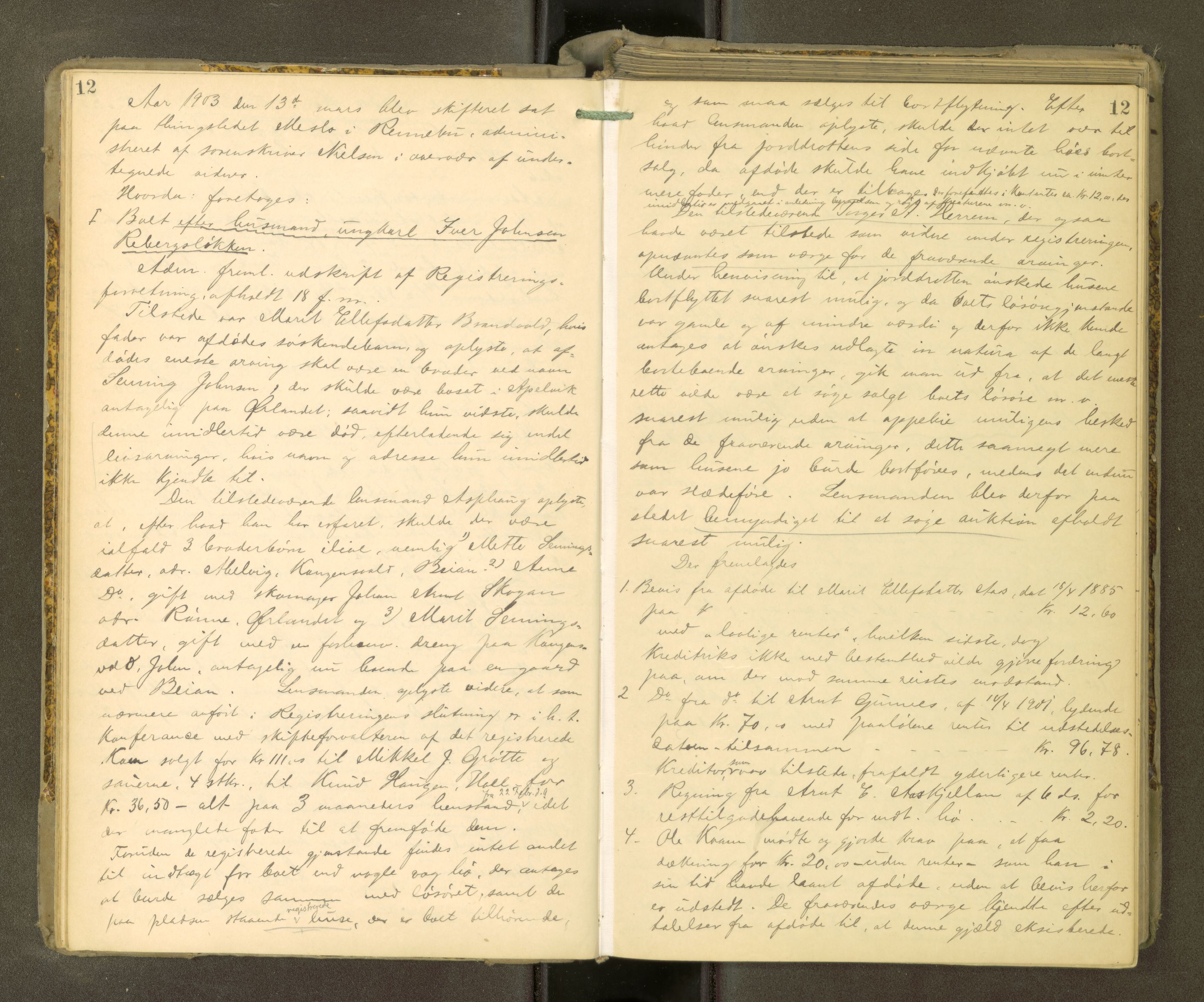 Orkdal sorenskriveri, AV/SAT-A-4169/1/3/3B/L0011: Skiftebehandlingsprotokoll, 1902-1914, p. 12