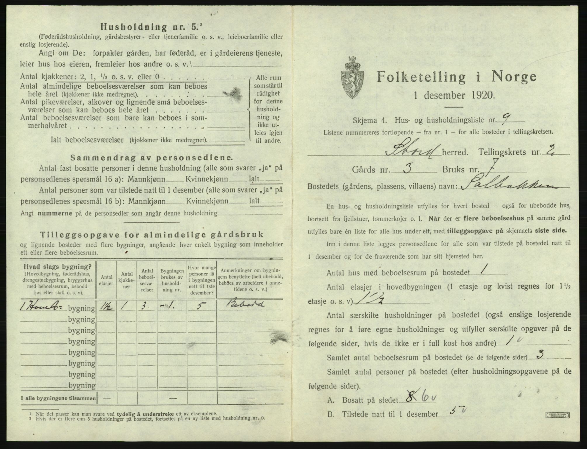 SAB, 1920 census for Stord, 1920, p. 112