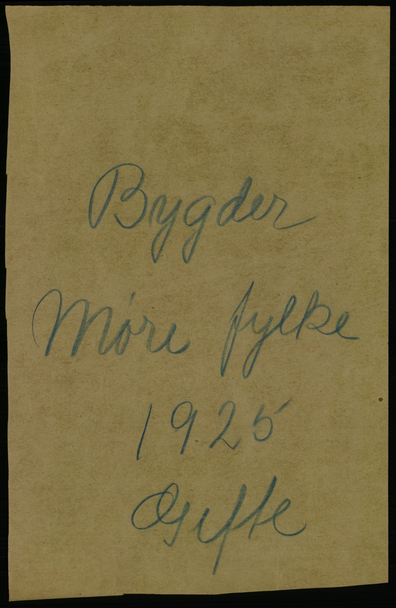 Statistisk sentralbyrå, Sosiodemografiske emner, Befolkning, AV/RA-S-2228/D/Df/Dfc/Dfce/L0035: Møre fylke: Gifte, døde. Bygder og byer., 1925, p. 1