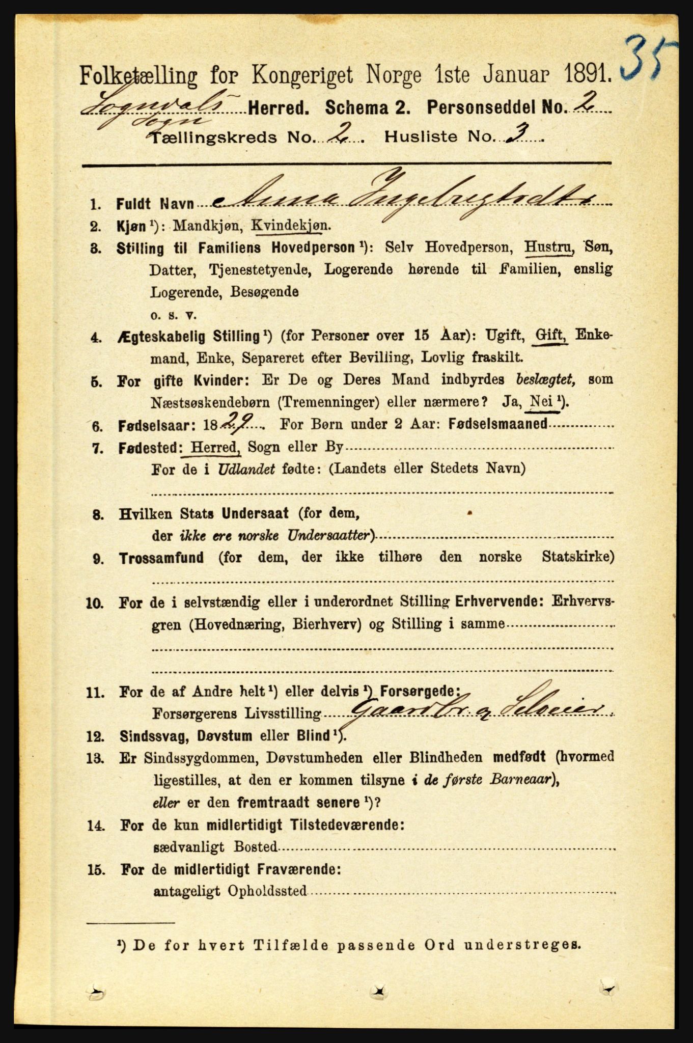 RA, 1891 census for 1420 Sogndal, 1891, p. 602