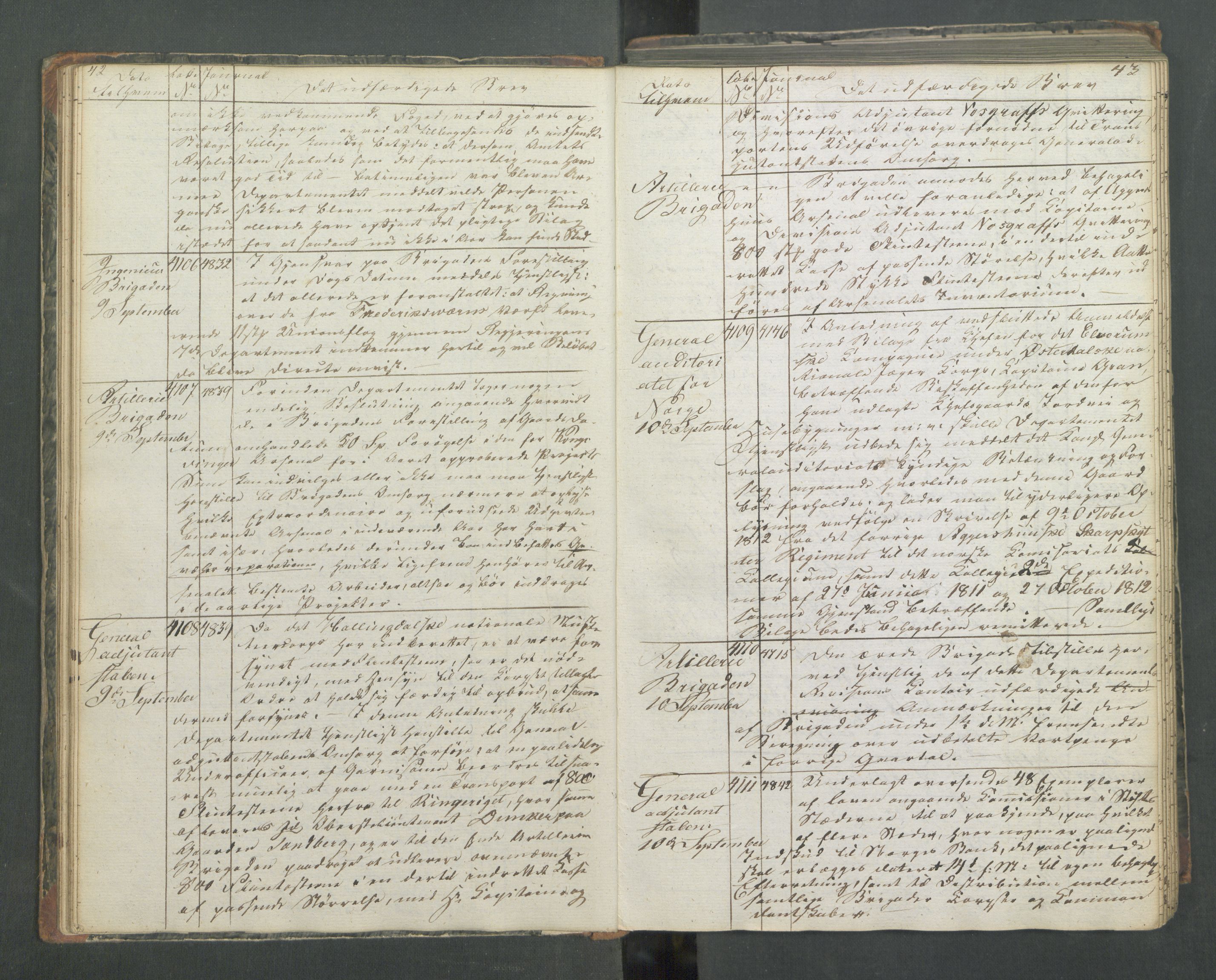 Armédepartementet, AV/RA-RAFA-3493/B/Ba/L0013: 6. Departements Kopibog, 1818, p. 42-43