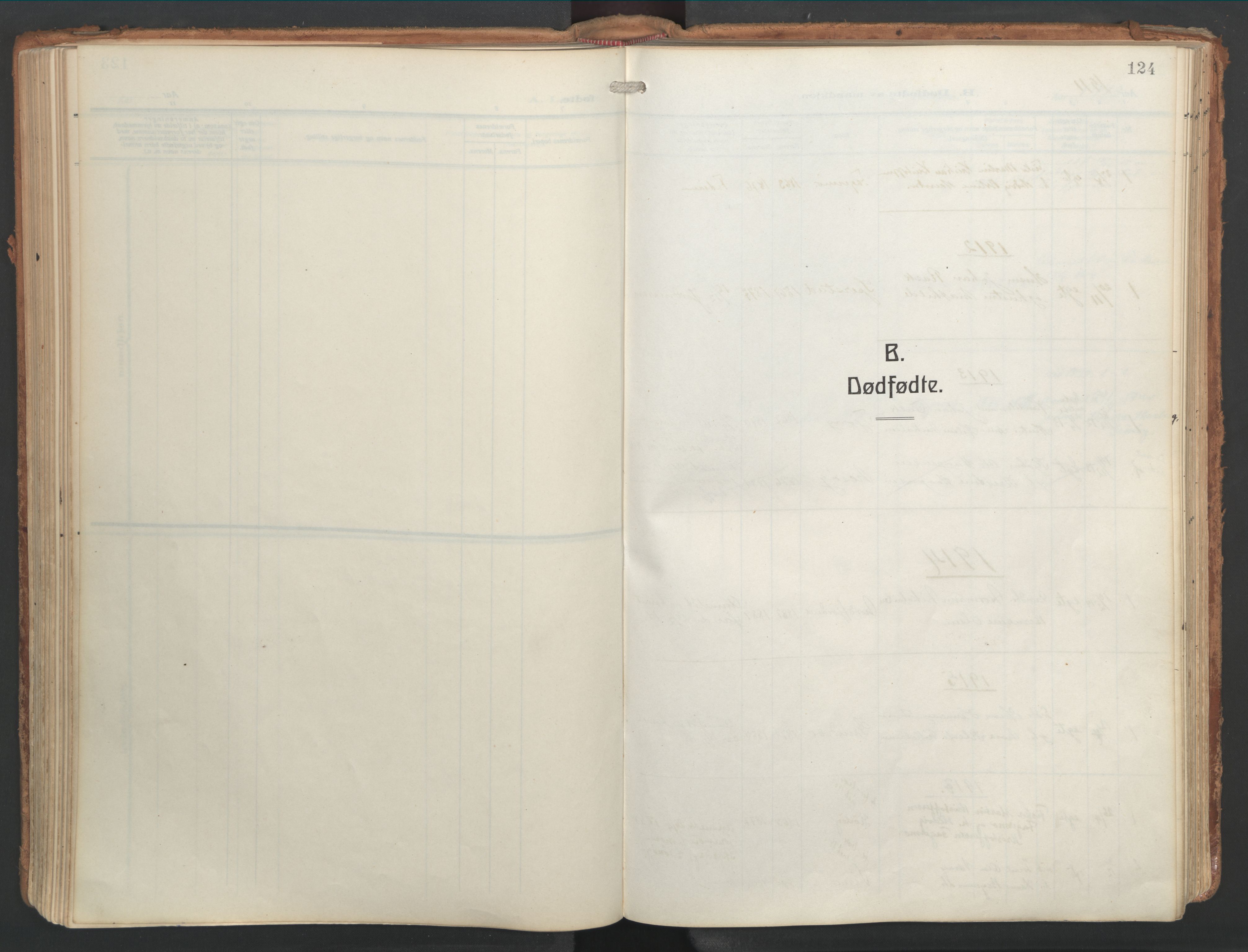 Ministerialprotokoller, klokkerbøker og fødselsregistre - Nordland, AV/SAT-A-1459/841/L0614: Parish register (official) no. 841A17, 1911-1925, p. 124