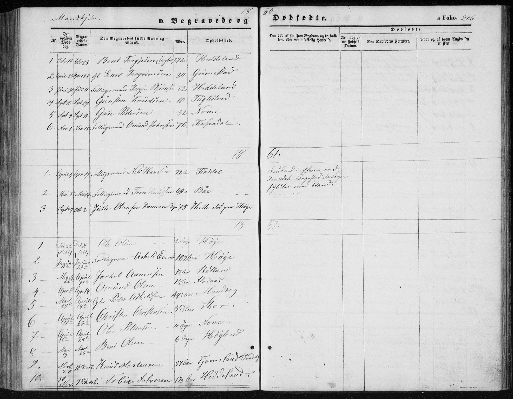 Holum sokneprestkontor, SAK/1111-0022/F/Fb/Fbc/L0002: Parish register (copy) no. B 2, 1860-1882, p. 206
