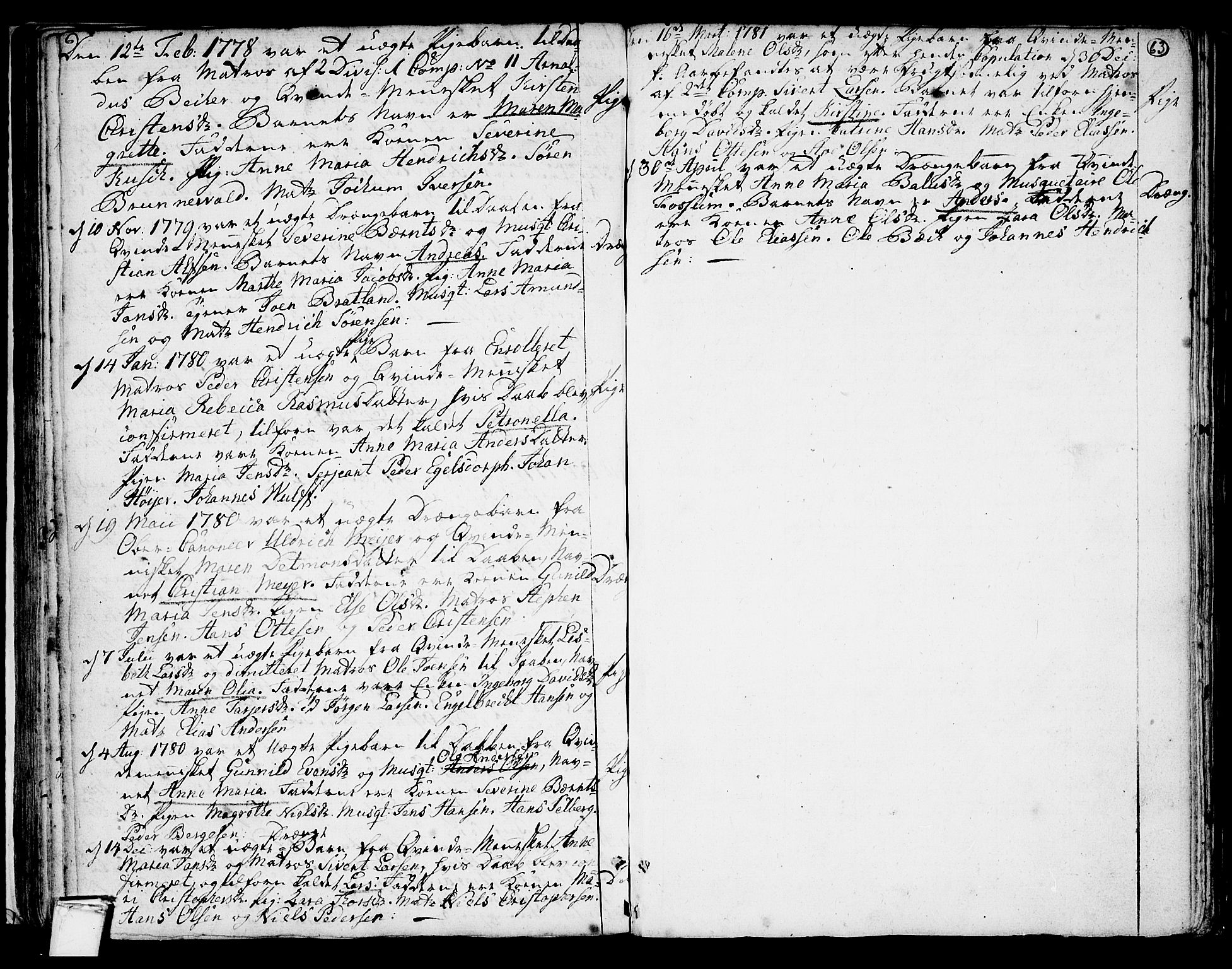 Stavern kirkebøker, AV/SAKO-A-318/F/Fa/L0001: Parish register (official) no. 1, 1756-1782, p. 63