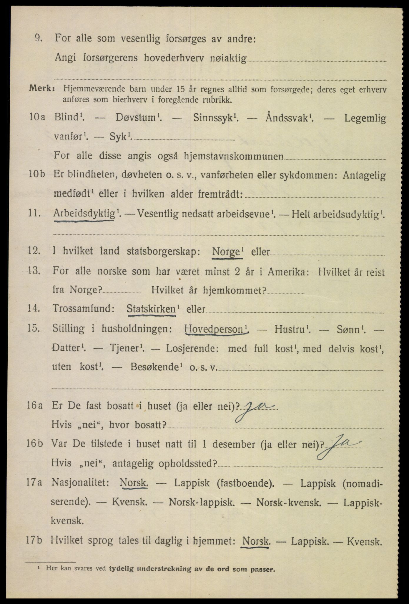 SAT, 1920 census for Tjeldsund, 1920, p. 1149