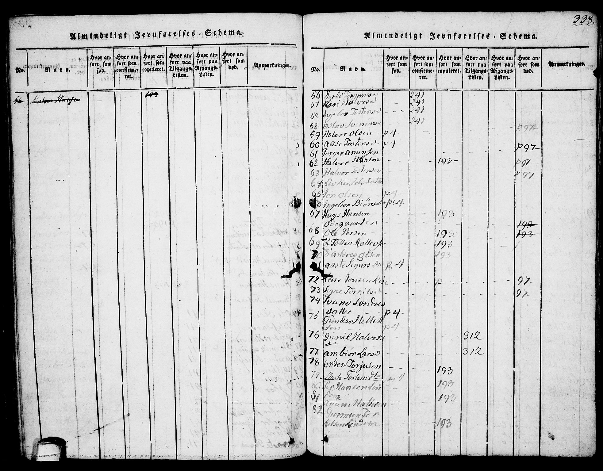 Sauherad kirkebøker, AV/SAKO-A-298/G/Ga/L0001: Parish register (copy) no. I 1, 1815-1827, p. 338