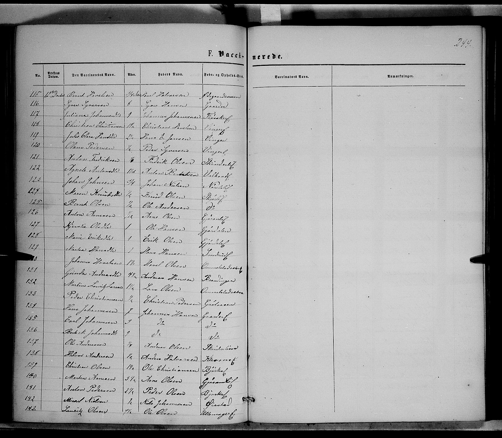 Nordre Land prestekontor, AV/SAH-PREST-124/H/Ha/Haa/L0001: Parish register (official) no. 1, 1860-1871, p. 244