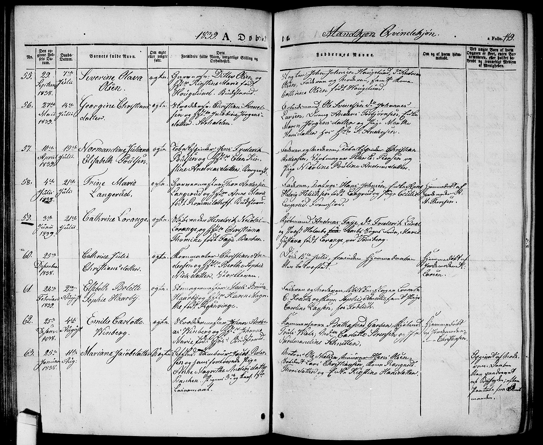 Halden prestekontor Kirkebøker, AV/SAO-A-10909/G/Ga/L0003: Parish register (copy) no. 3, 1834-1844, p. 149