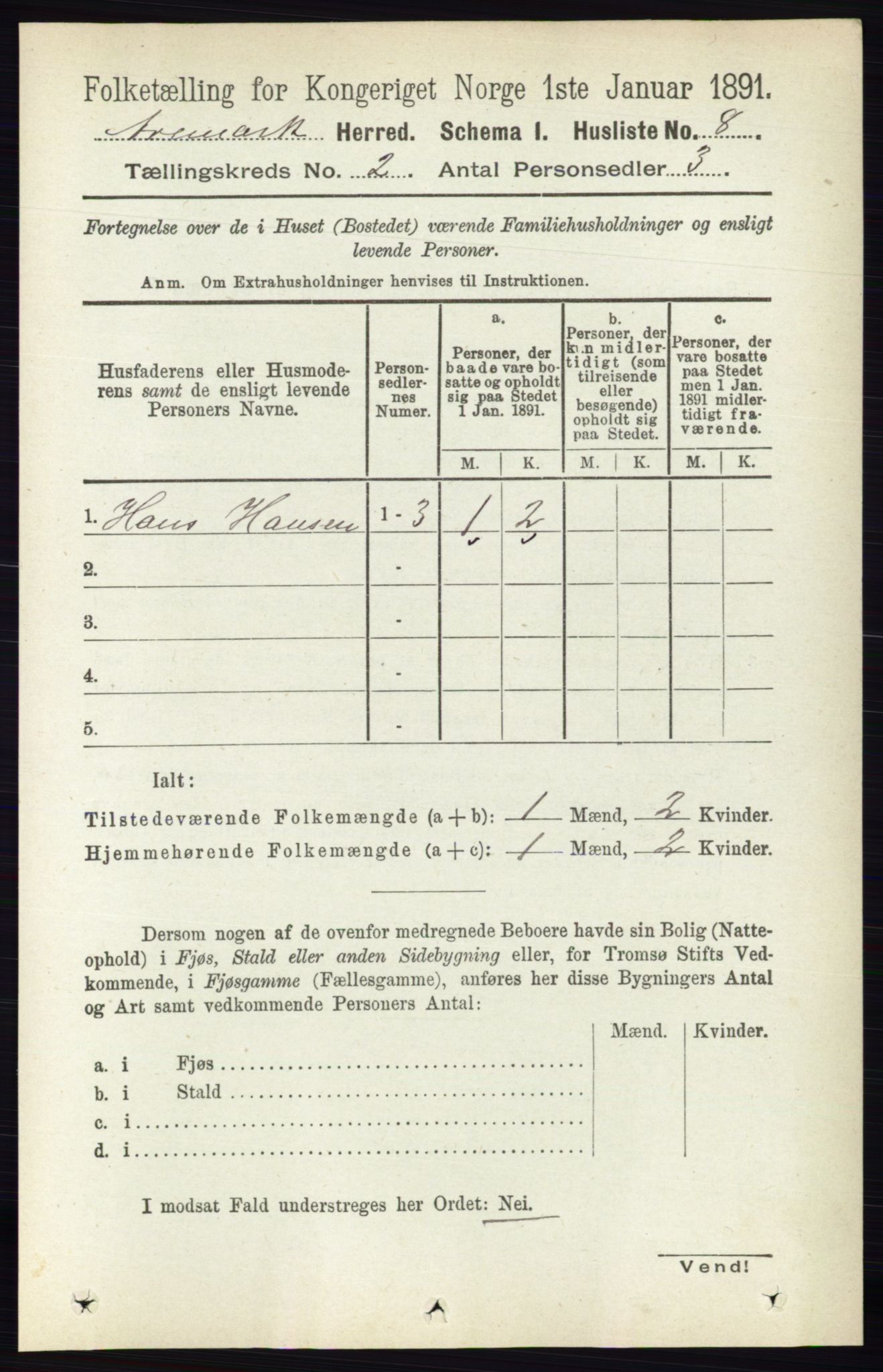 RA, 1891 census for 0118 Aremark, 1891, p. 787