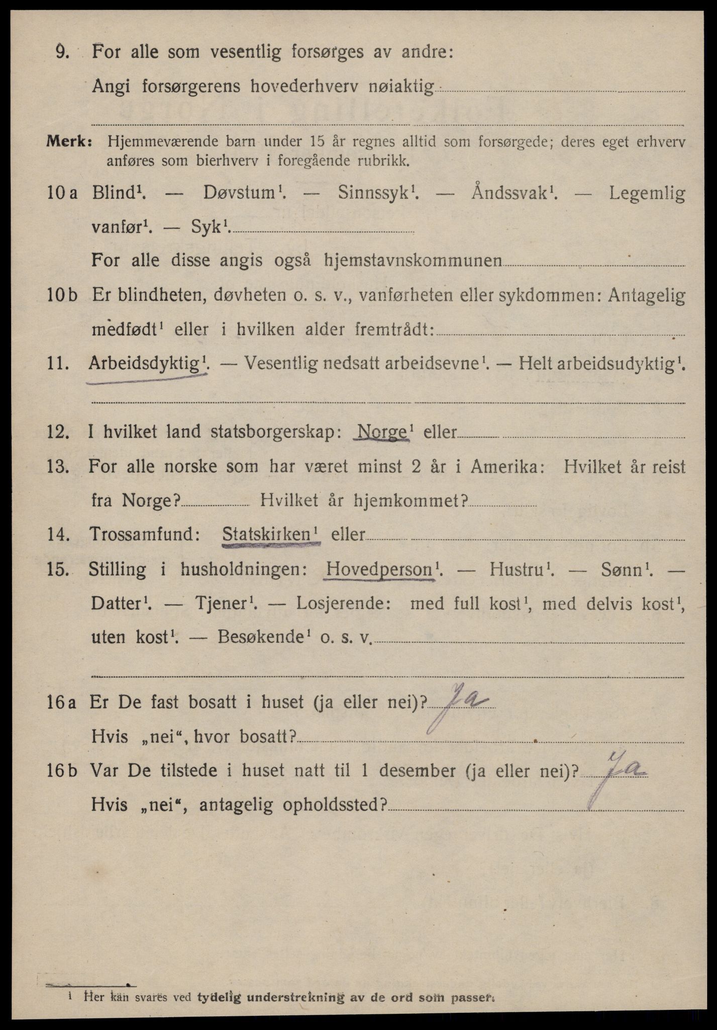 SAT, 1920 census for Kristiansund, 1920, p. 14924