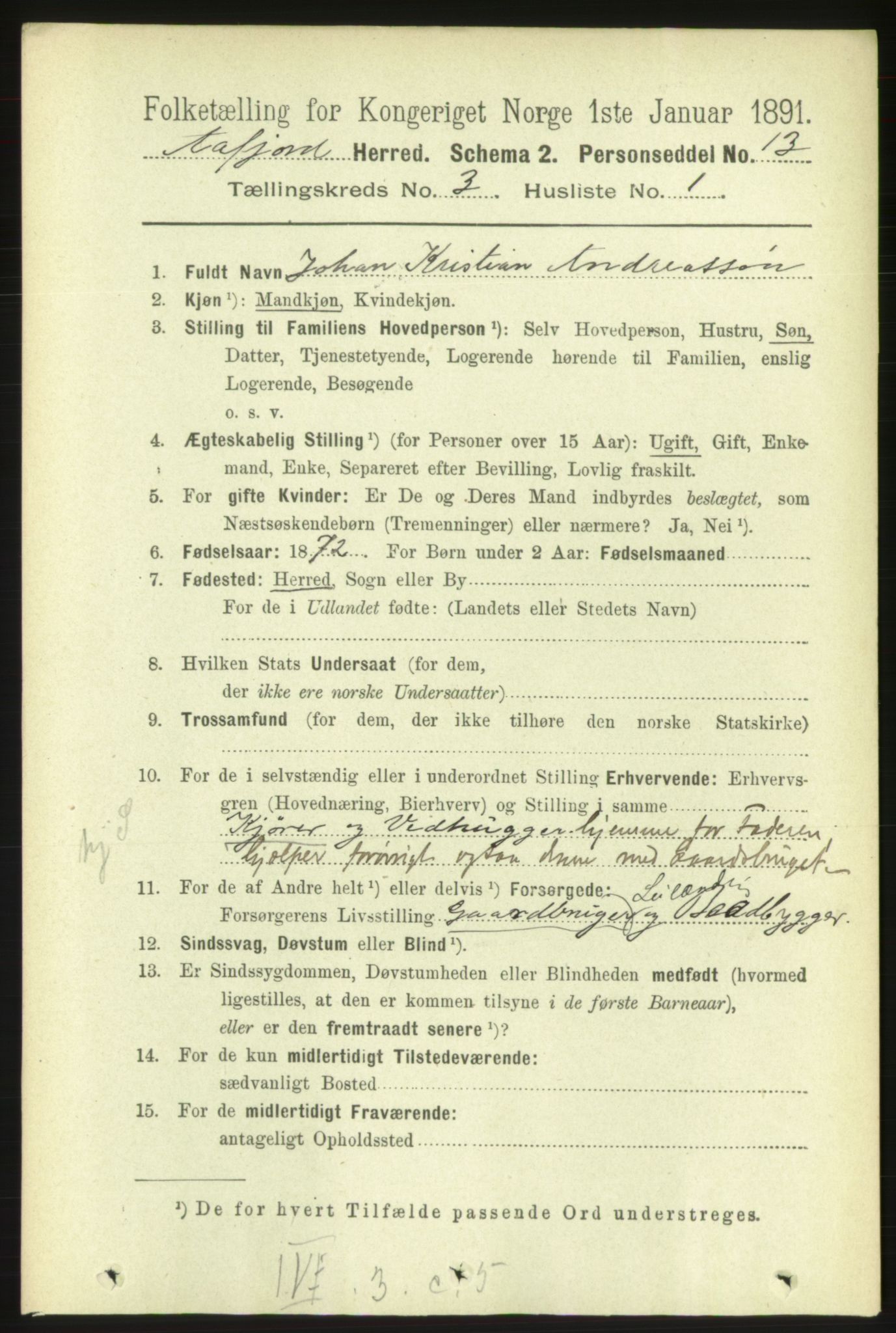 RA, 1891 census for 1630 Åfjord, 1891, p. 584