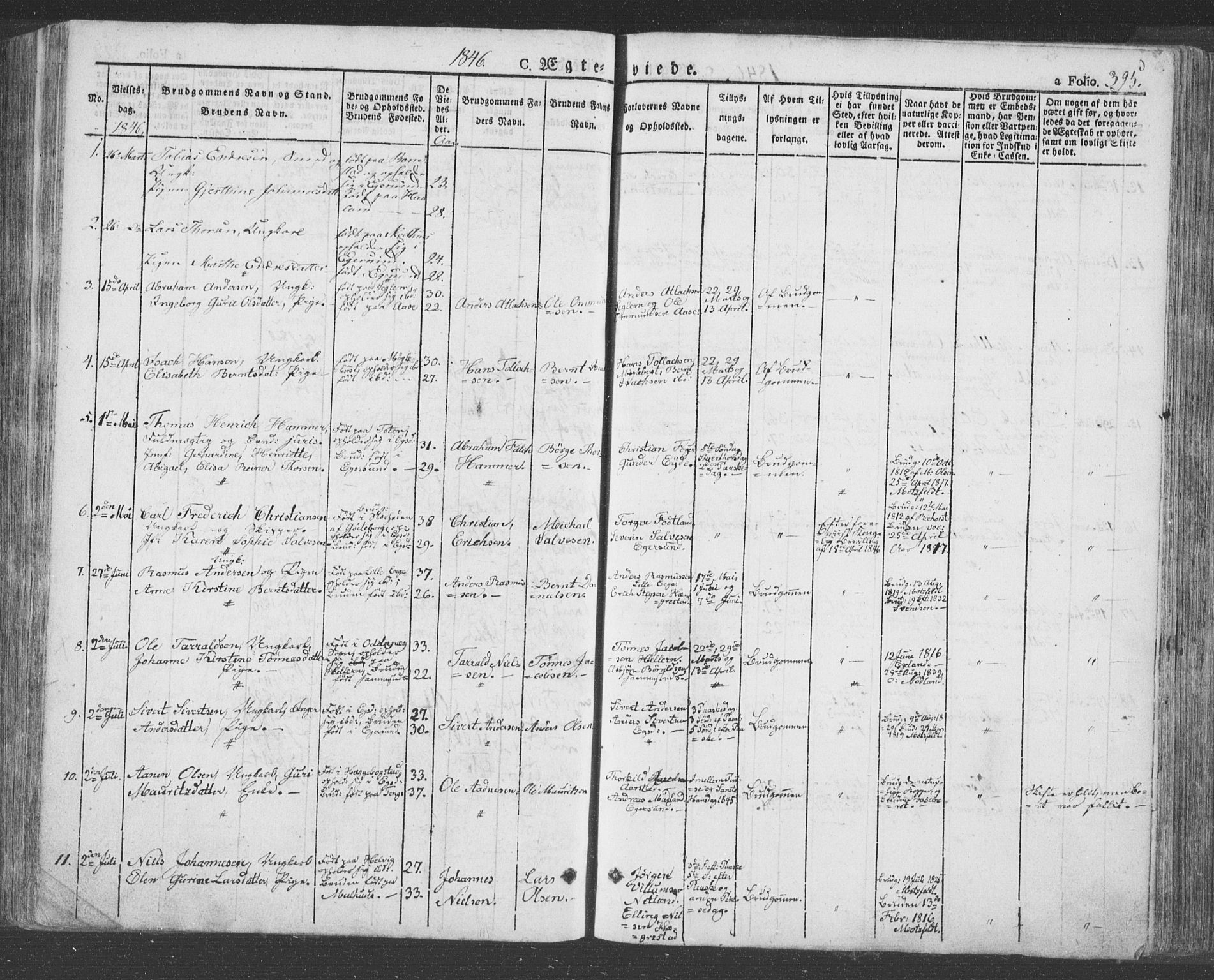 Eigersund sokneprestkontor, SAST/A-101807/S08/L0009: Parish register (official) no. A 9, 1827-1850, p. 395