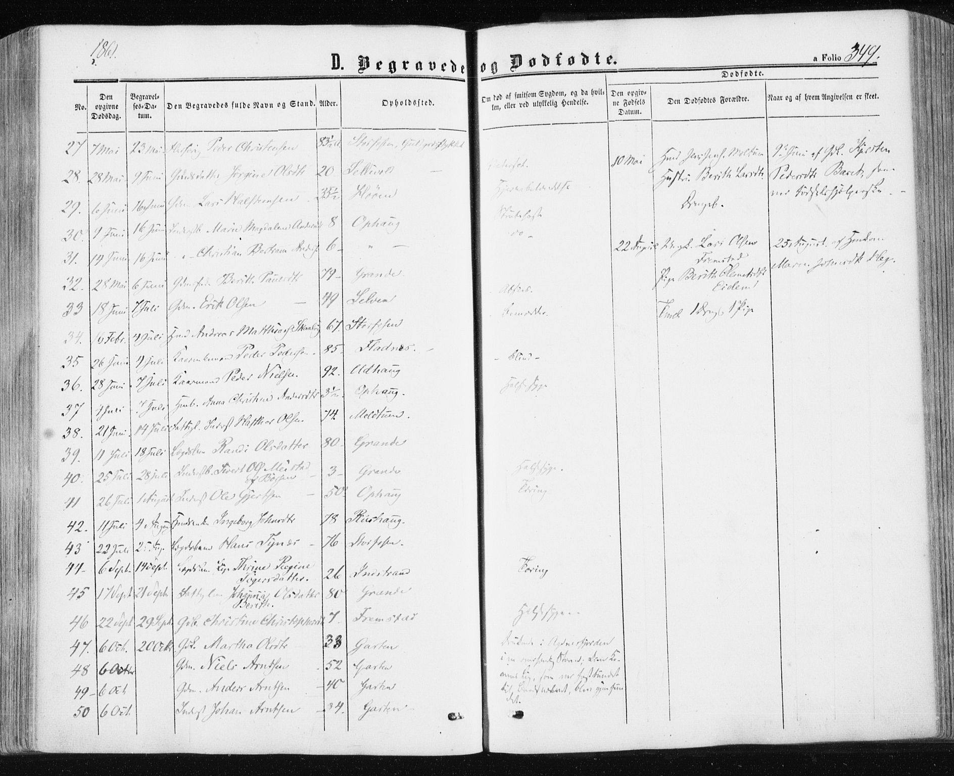 Ministerialprotokoller, klokkerbøker og fødselsregistre - Sør-Trøndelag, AV/SAT-A-1456/659/L0737: Parish register (official) no. 659A07, 1857-1875, p. 349