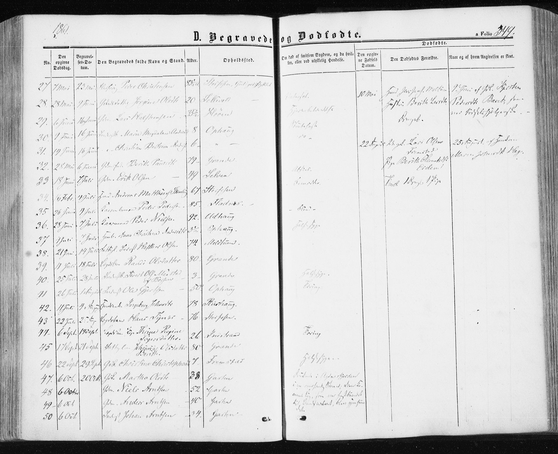 Ministerialprotokoller, klokkerbøker og fødselsregistre - Sør-Trøndelag, SAT/A-1456/659/L0737: Parish register (official) no. 659A07, 1857-1875, p. 349