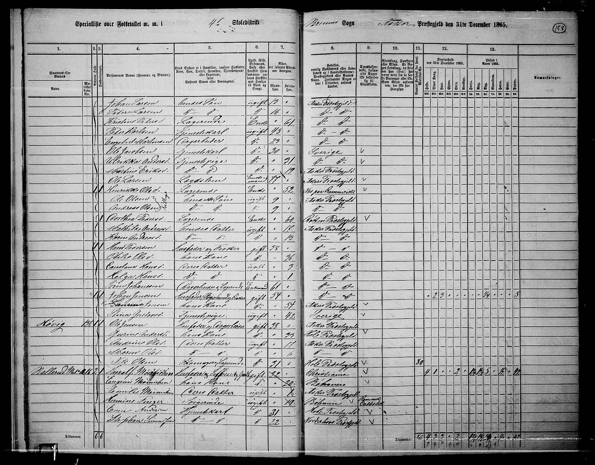 RA, 1865 census for Asker, 1865, p. 155