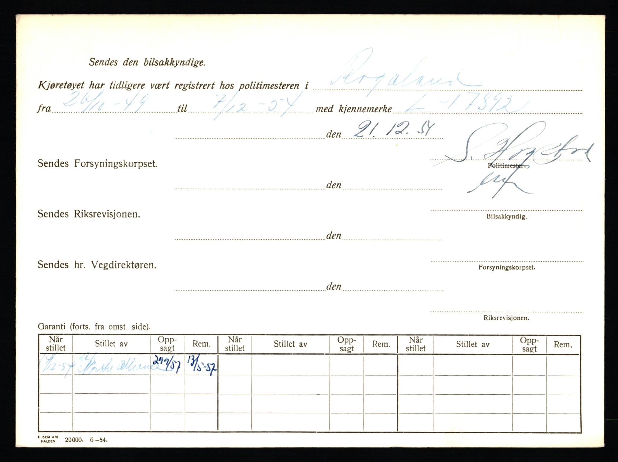 Stavanger trafikkstasjon, AV/SAST-A-101942/0/F/L0004: L-1000 - L-1349, 1930-1971, p. 1414