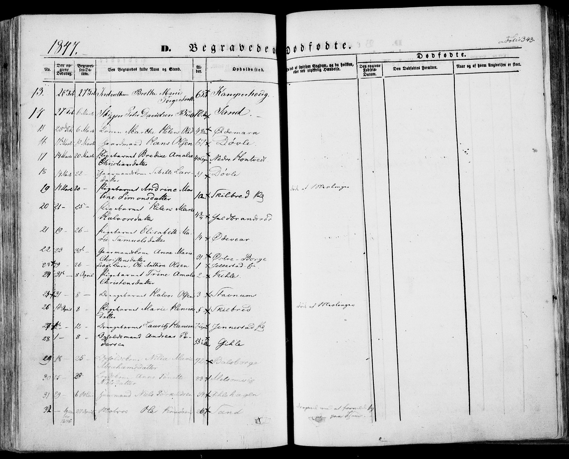 Stokke kirkebøker, AV/SAKO-A-320/F/Fa/L0007: Parish register (official) no. I 7, 1844-1857, p. 343