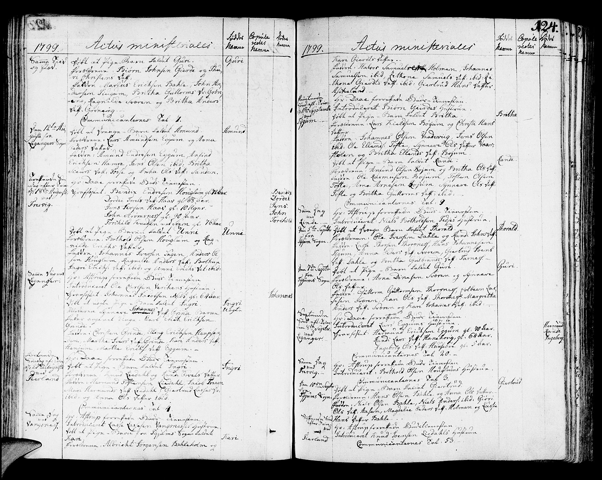 Leikanger sokneprestembete, SAB/A-81001: Parish register (official) no. A 5, 1792-1809, p. 124