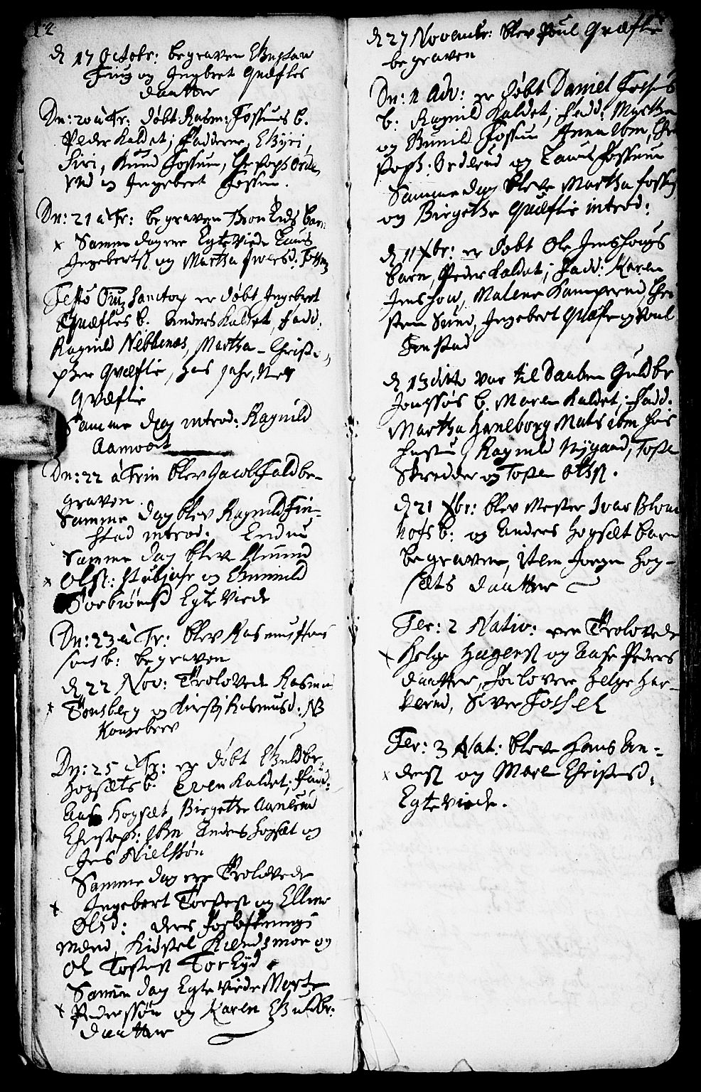 Aurskog prestekontor Kirkebøker, SAO/A-10304a/F/Fa/L0001: Parish register (official) no. I 1, 1707-1735, p. 14-15