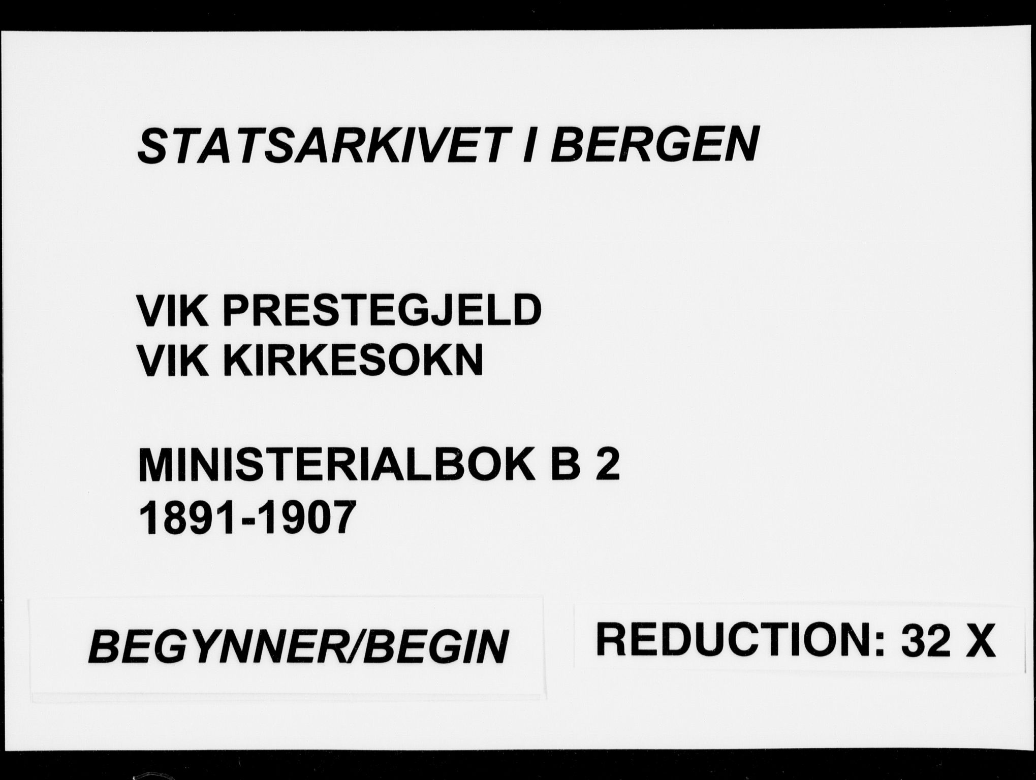 Vik sokneprestembete, SAB/A-81501: Parish register (official) no. B  2, 1891-1907