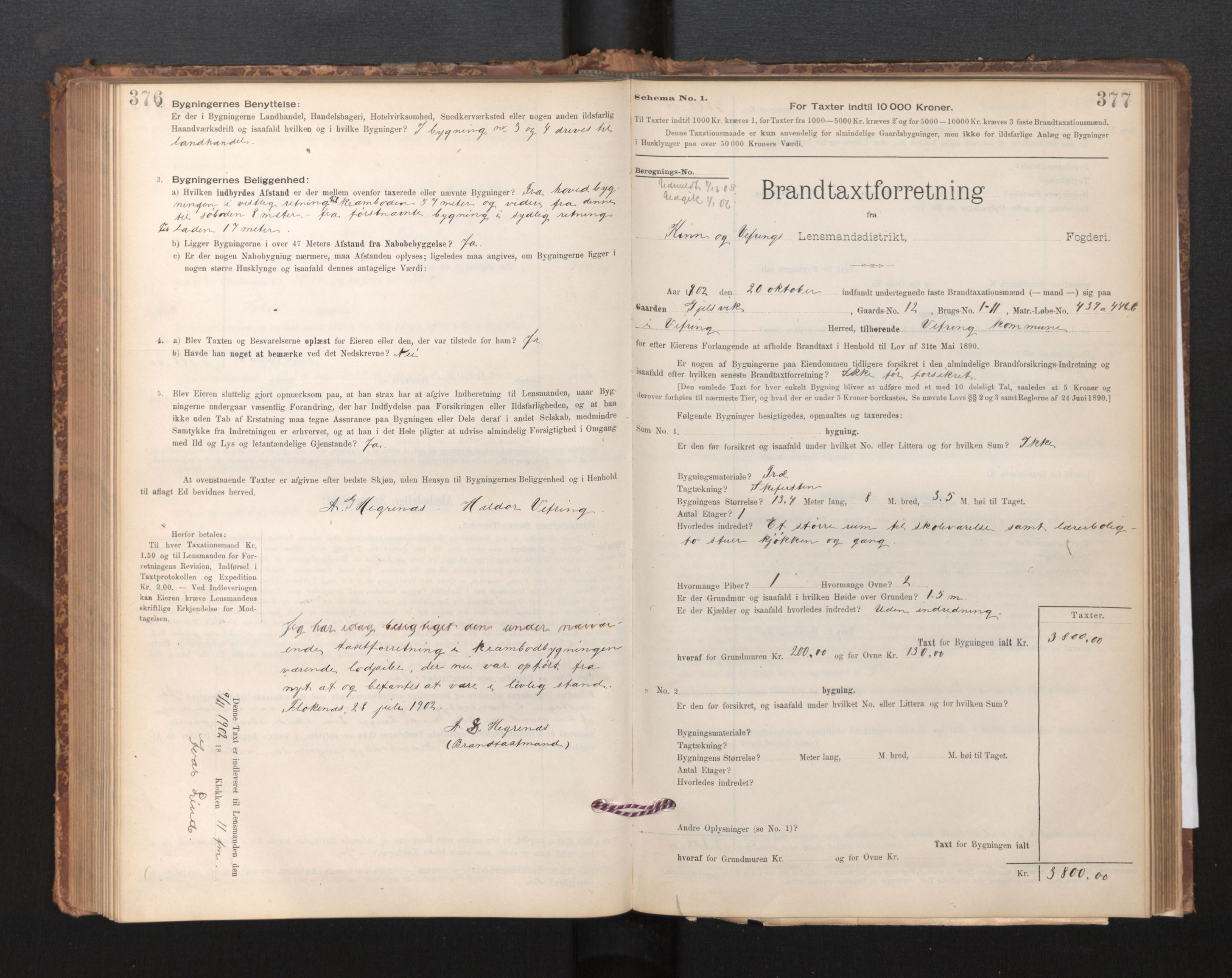 Lensmannen i Kinn, SAB/A-28801/0012/L0004f: Branntakstprotokoll, skjematakst, 1894-1911, p. 376-377