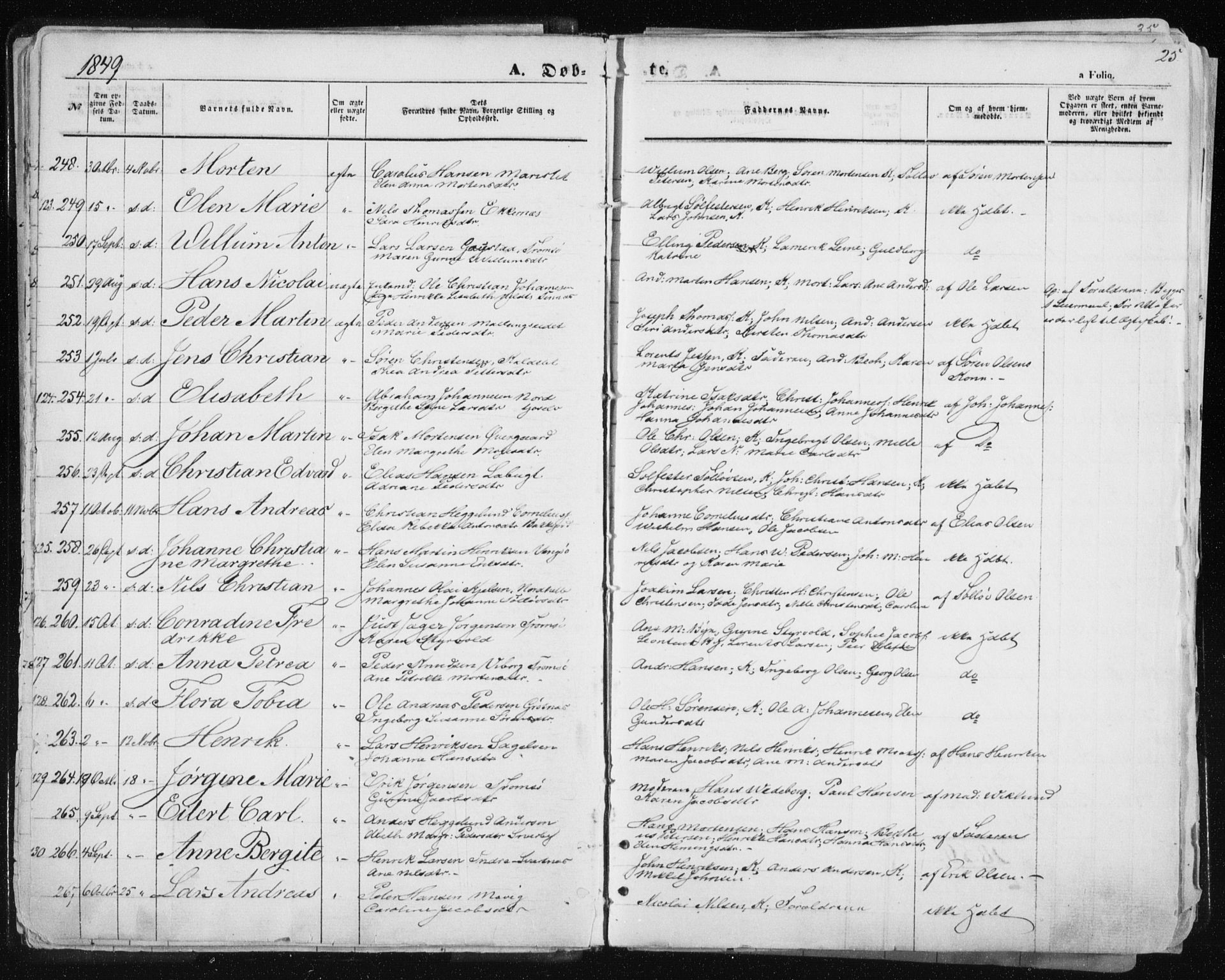 Tromsø sokneprestkontor/stiftsprosti/domprosti, SATØ/S-1343/G/Ga/L0010kirke: Parish register (official) no. 10, 1848-1855, p. 25