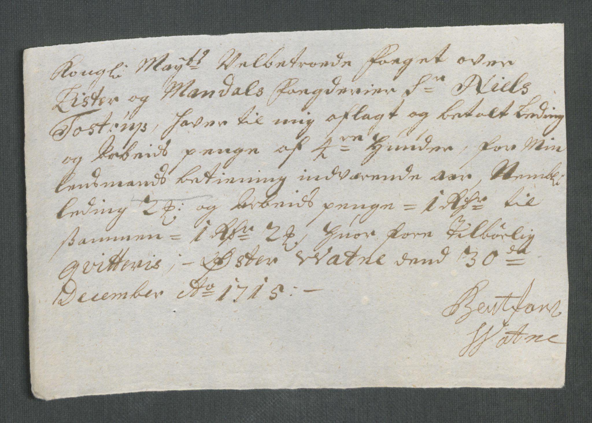 Rentekammeret inntil 1814, Reviderte regnskaper, Fogderegnskap, RA/EA-4092/R43/L2559: Fogderegnskap Lista og Mandal, 1715, p. 218