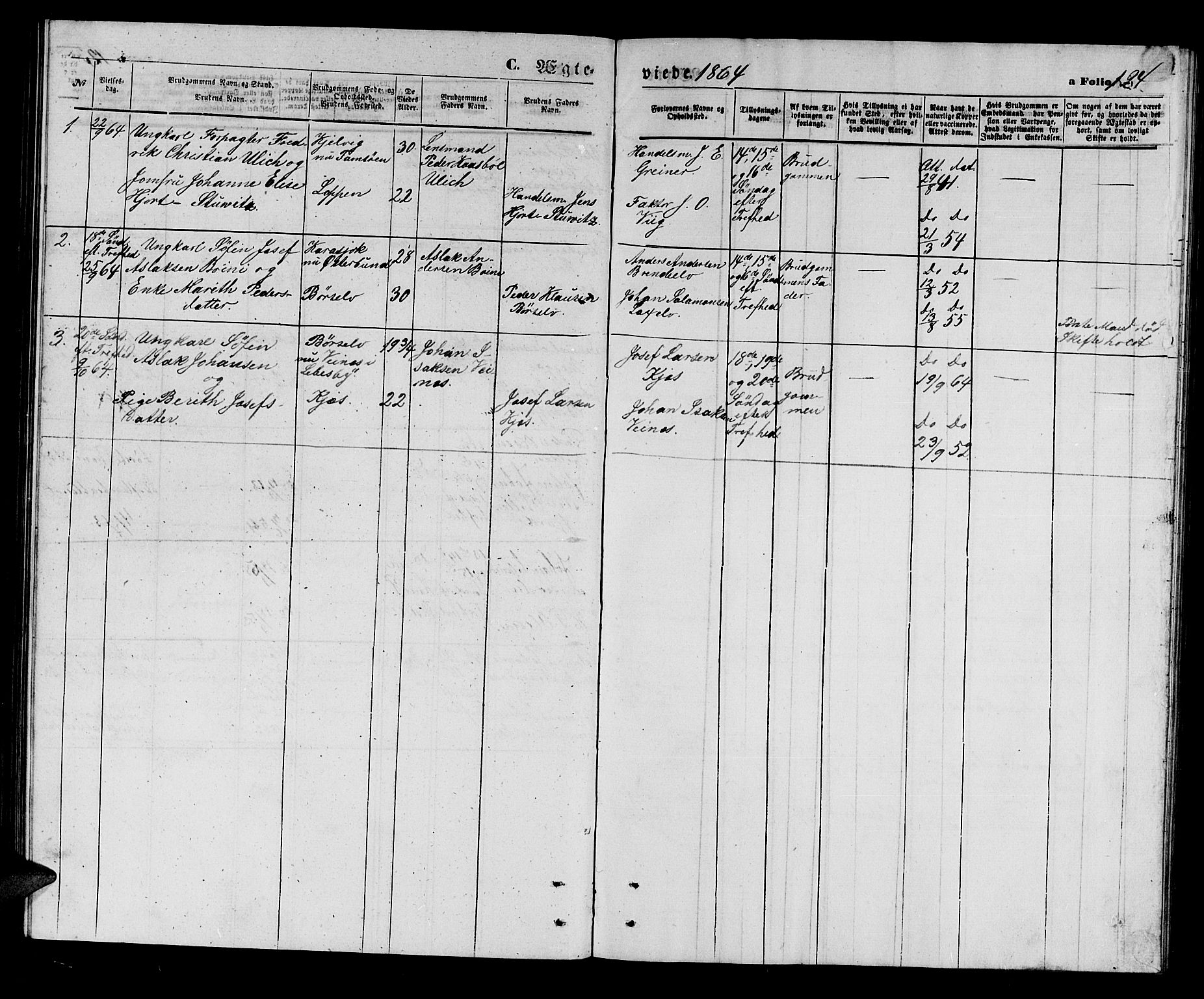 Kistrand/Porsanger sokneprestembete, SATØ/S-1351/H/Hb/L0002.klokk: Parish register (copy) no. 2, 1862-1873, p. 124