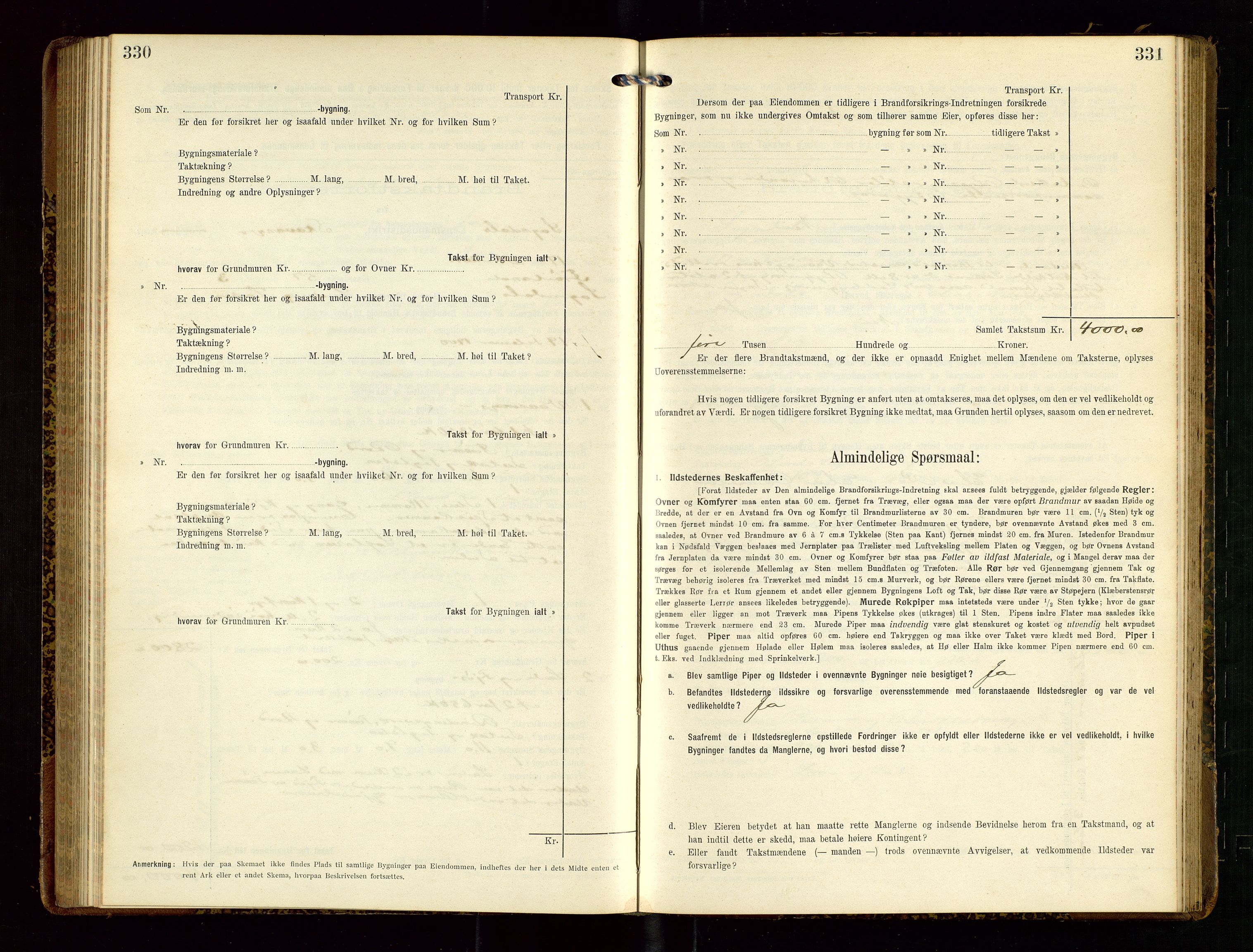 Sokndal lensmannskontor, AV/SAST-A-100417/Gob/L0003: "Brandtakst-Protokol", 1914-1917, p. 330-331